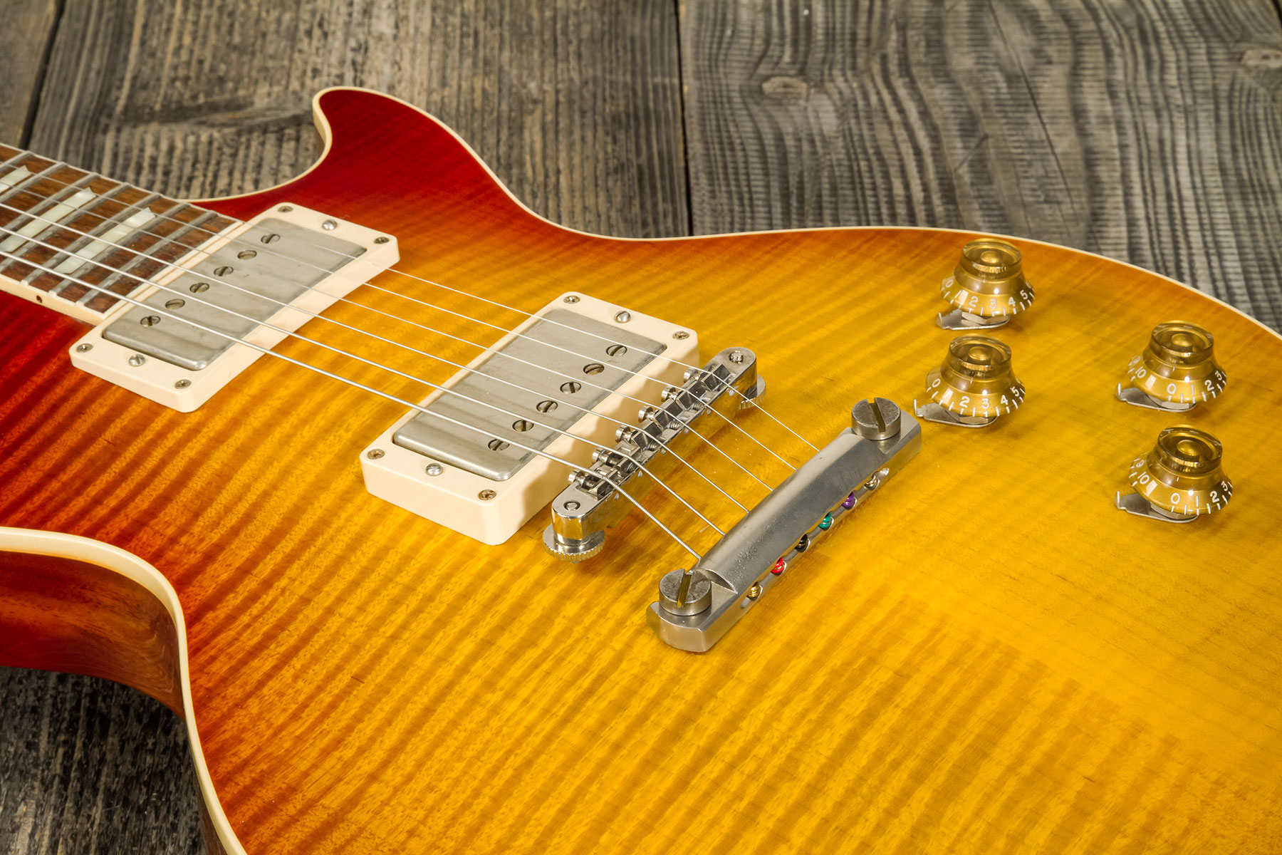 Gibson Custom Shop M2m Les Paul Standard 1959 2h Ht Rw #93133 - Vos Amber Burst - Single-Cut-E-Gitarre - Variation 5