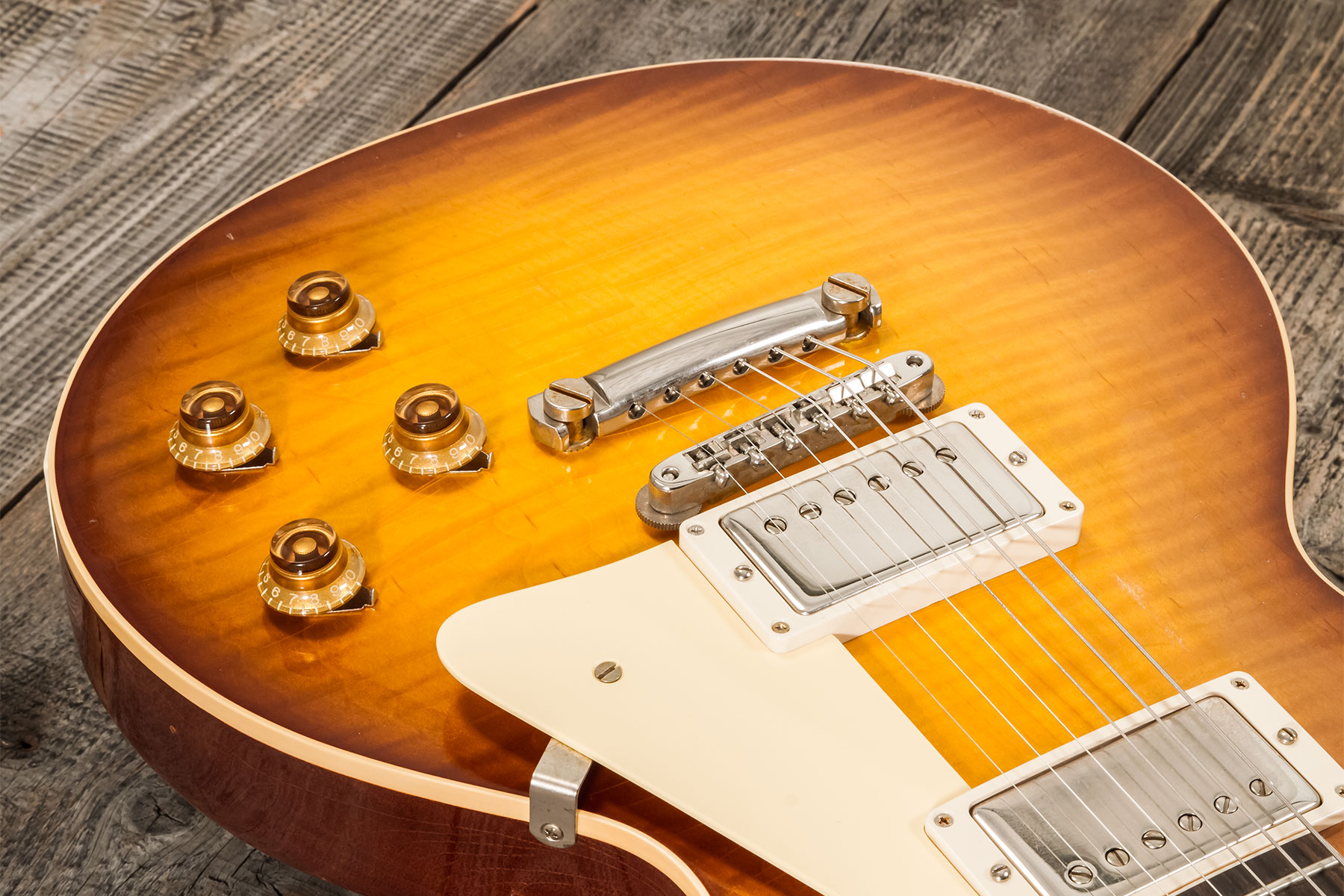 Gibson Custom Shop M2m Les Paul Standard 1959 2h Ht Rw #932130 - Murphy Lab Light Aged Golden Poppy Burst - Single-Cut-E-Gitarre - Variation 3