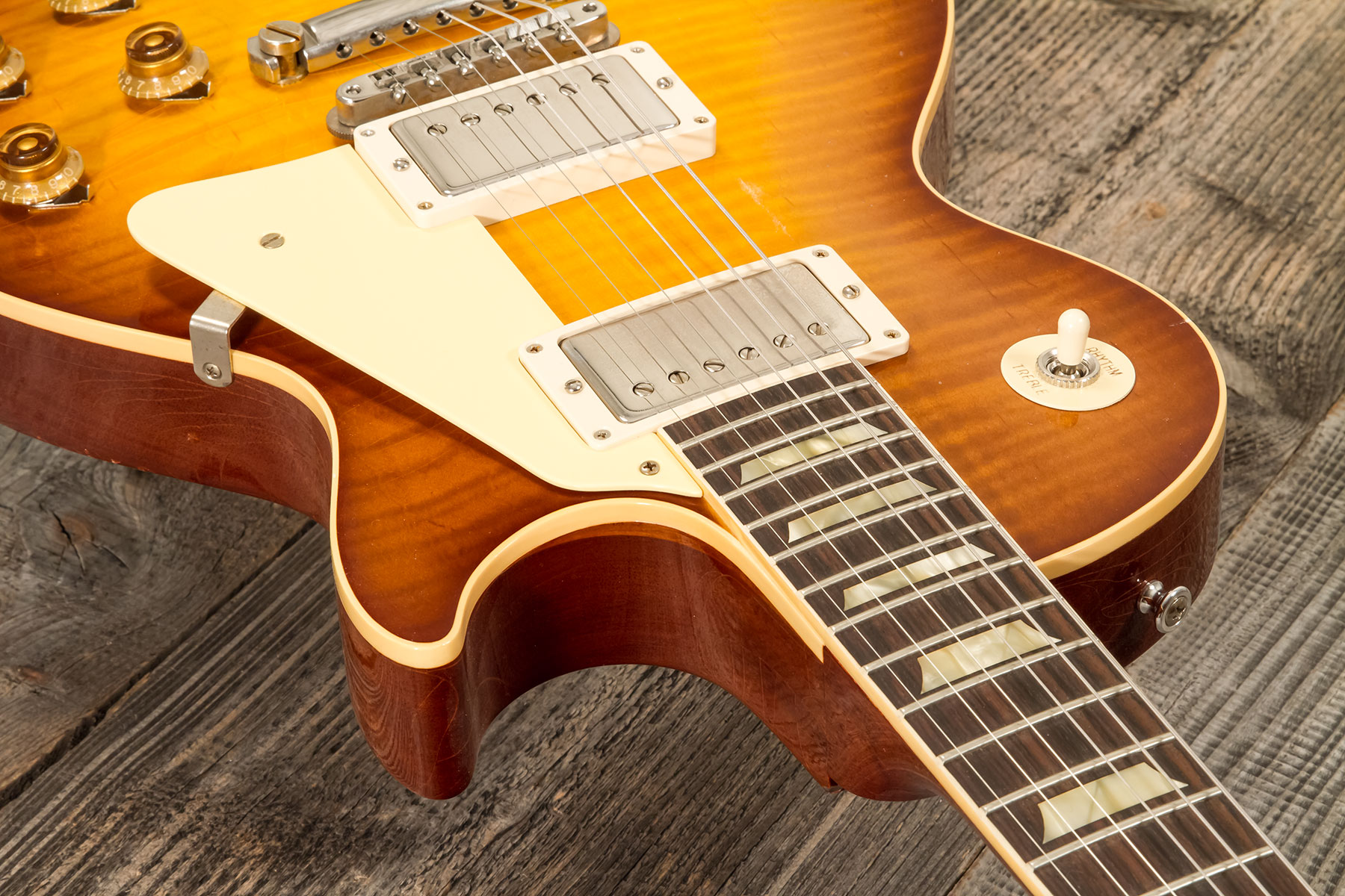 Gibson Custom Shop M2m Les Paul Standard 1959 2h Ht Rw #932130 - Murphy Lab Light Aged Golden Poppy Burst - Single-Cut-E-Gitarre - Variation 5