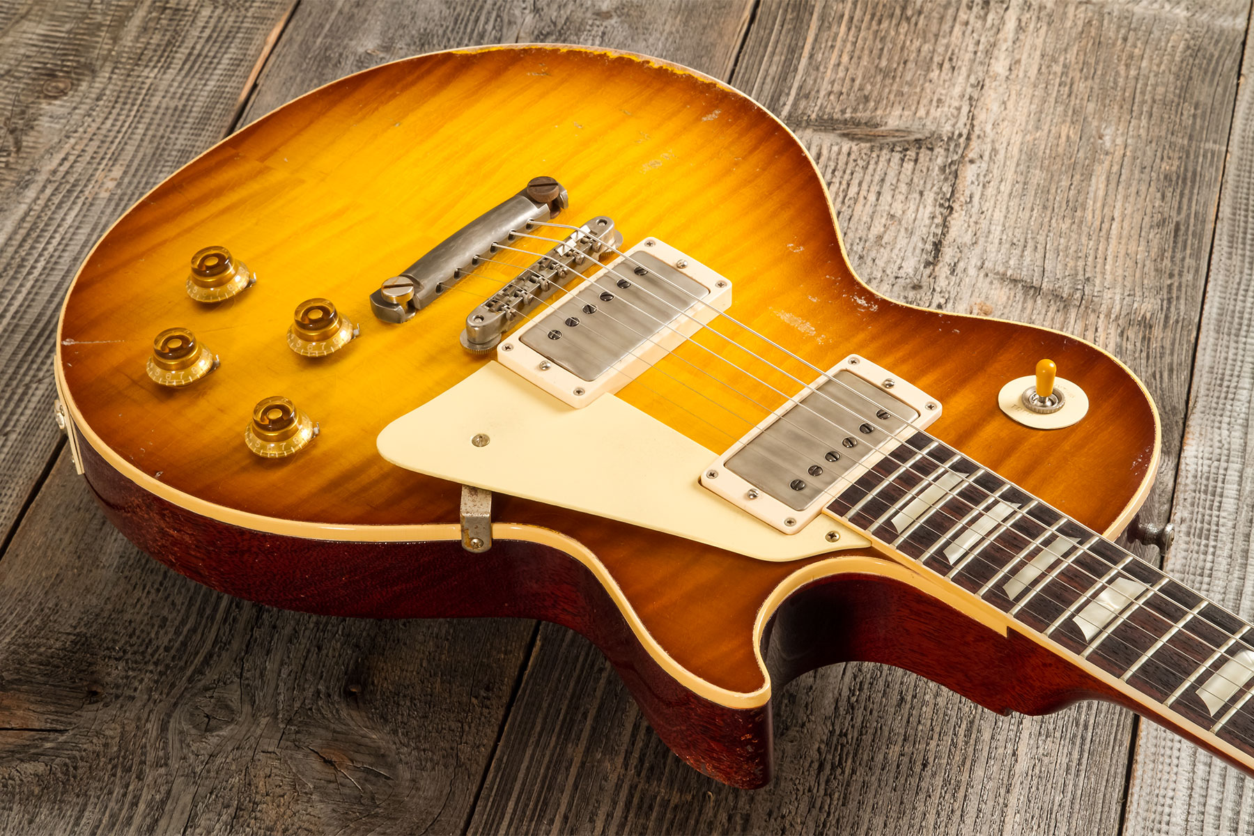 Gibson Custom Shop M2m Les Paul Standard 1959 2h Ht Rw #942047 - Murphy Lab Ultra Heavy Aged Golden Poppy Burst - Single-Cut-E-Gitarre - Variation 2