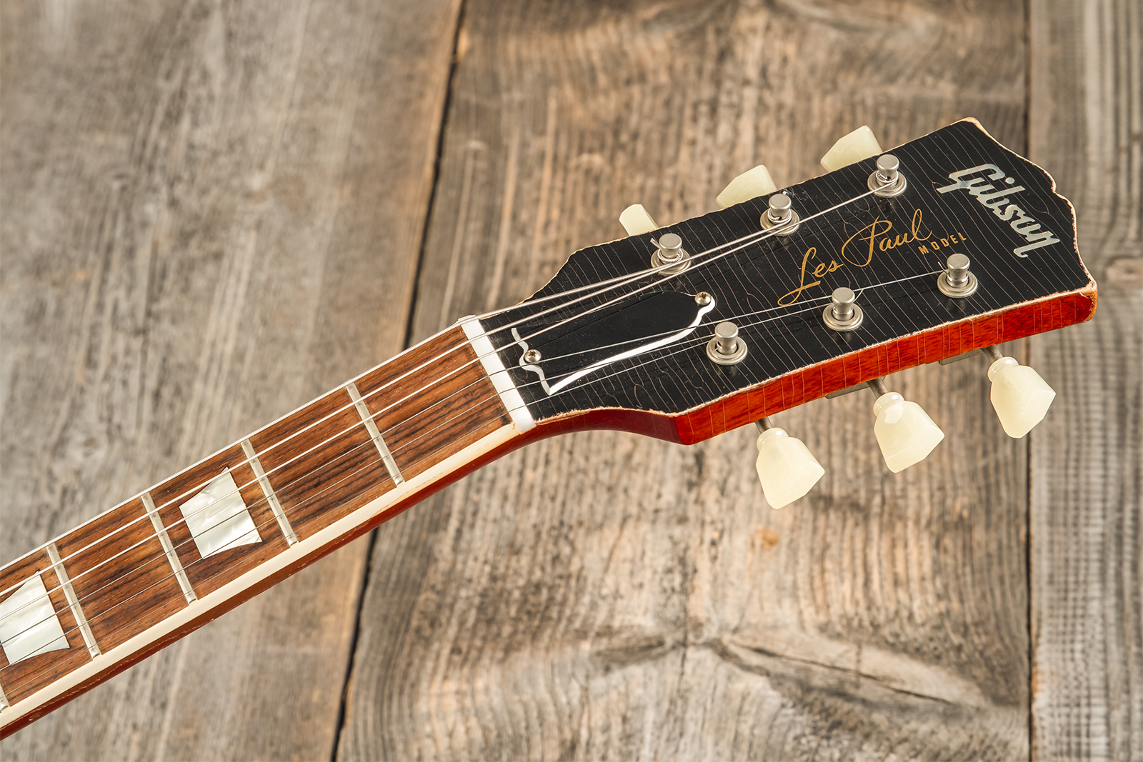 Gibson Custom Shop M2m Les Paul Standard 1959 2h Ht Rw #r961618 - Aged Sunrise Teaburst - Single-Cut-E-Gitarre - Variation 16