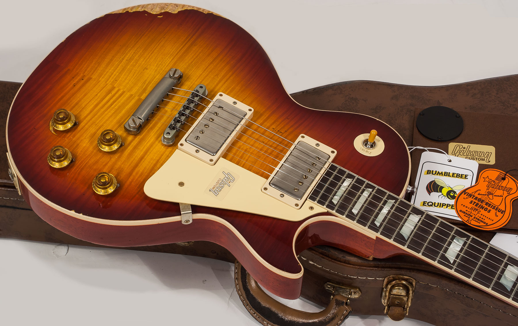 Gibson Custom Shop M2m Les Paul Standard 1959 2h Ht Rw #982206 - Heavy Aged Vintage Cherry Burst - Single-Cut-E-Gitarre - Variation 2