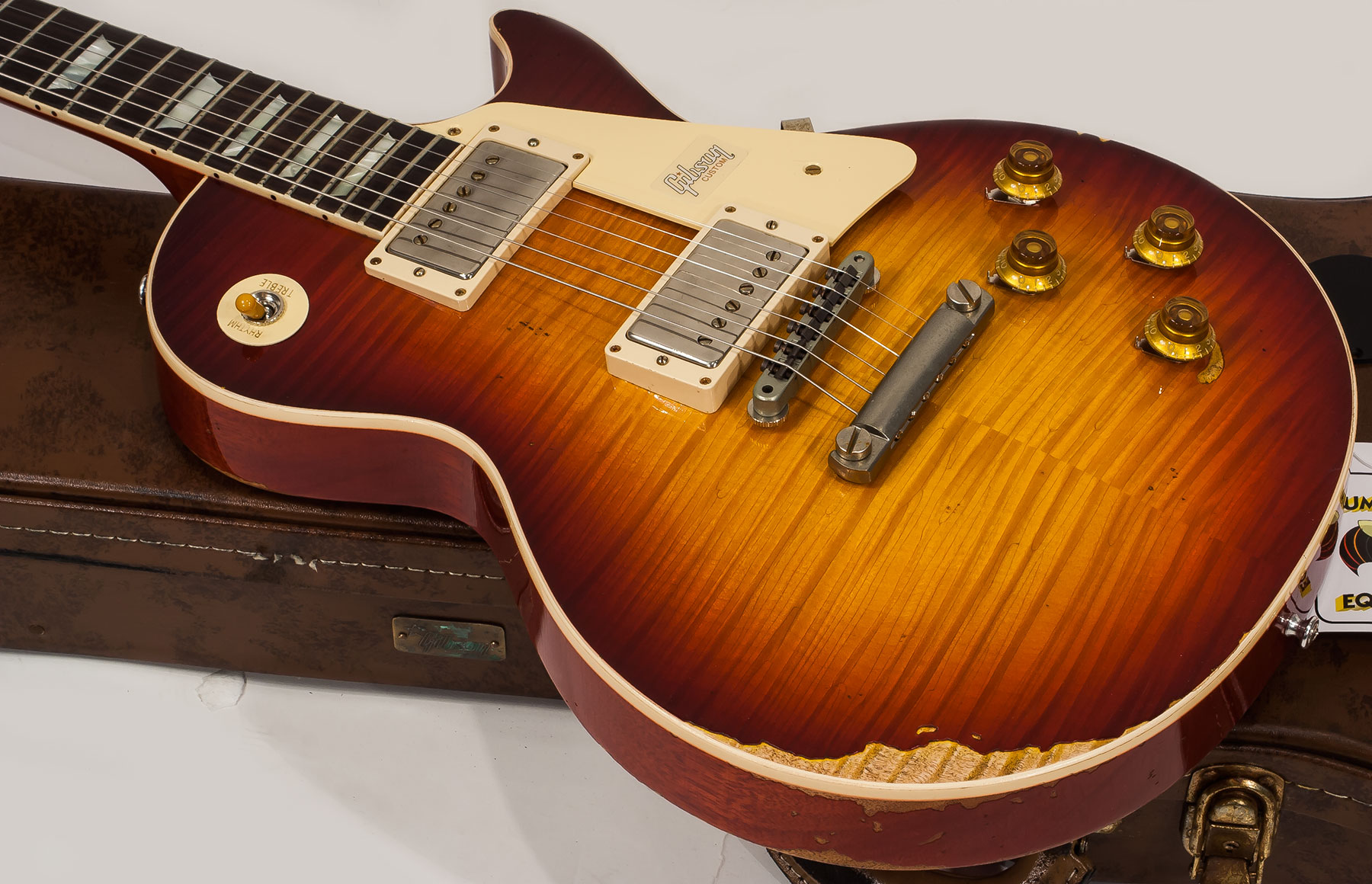 Gibson Custom Shop M2m Les Paul Standard 1959 2h Ht Rw #982206 - Heavy Aged Vintage Cherry Burst - Single-Cut-E-Gitarre - Variation 3