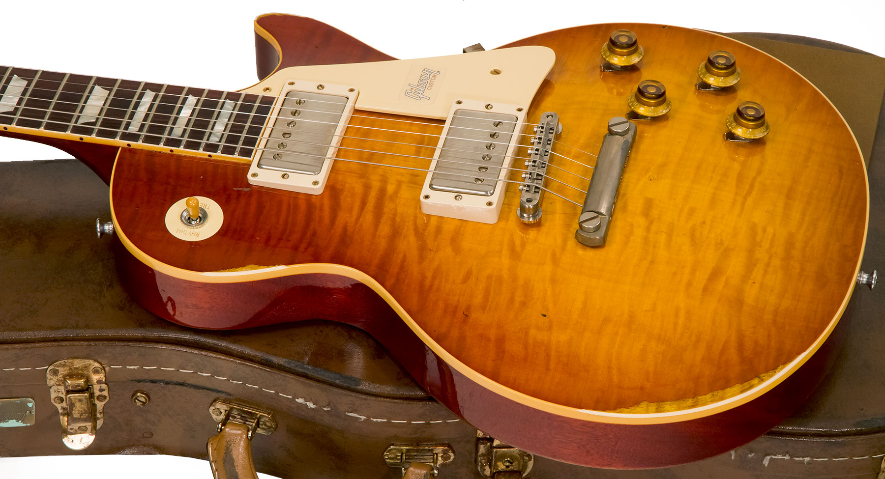 Gibson Custom Shop M2m Les Paul Standard 1959 2h Ht Rw #983303 - Ultra Aged New Orange Sunset Fade - Single-Cut-E-Gitarre - Variation 2