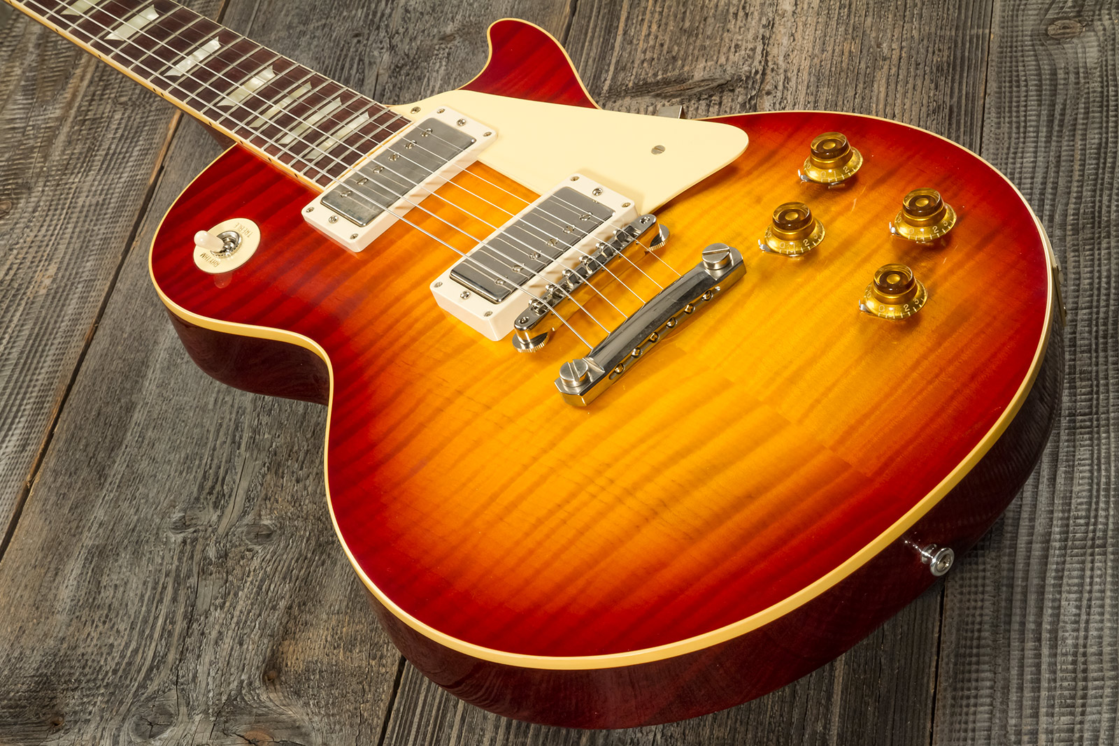 Gibson Custom Shop M2m Les Paul Standard 1959 Reissue 2h Ht Rw #932134 - Murphy Lab Ultra Light Aged Washed Cherry Burst - Single-Cut-E-Gitarre - Vari