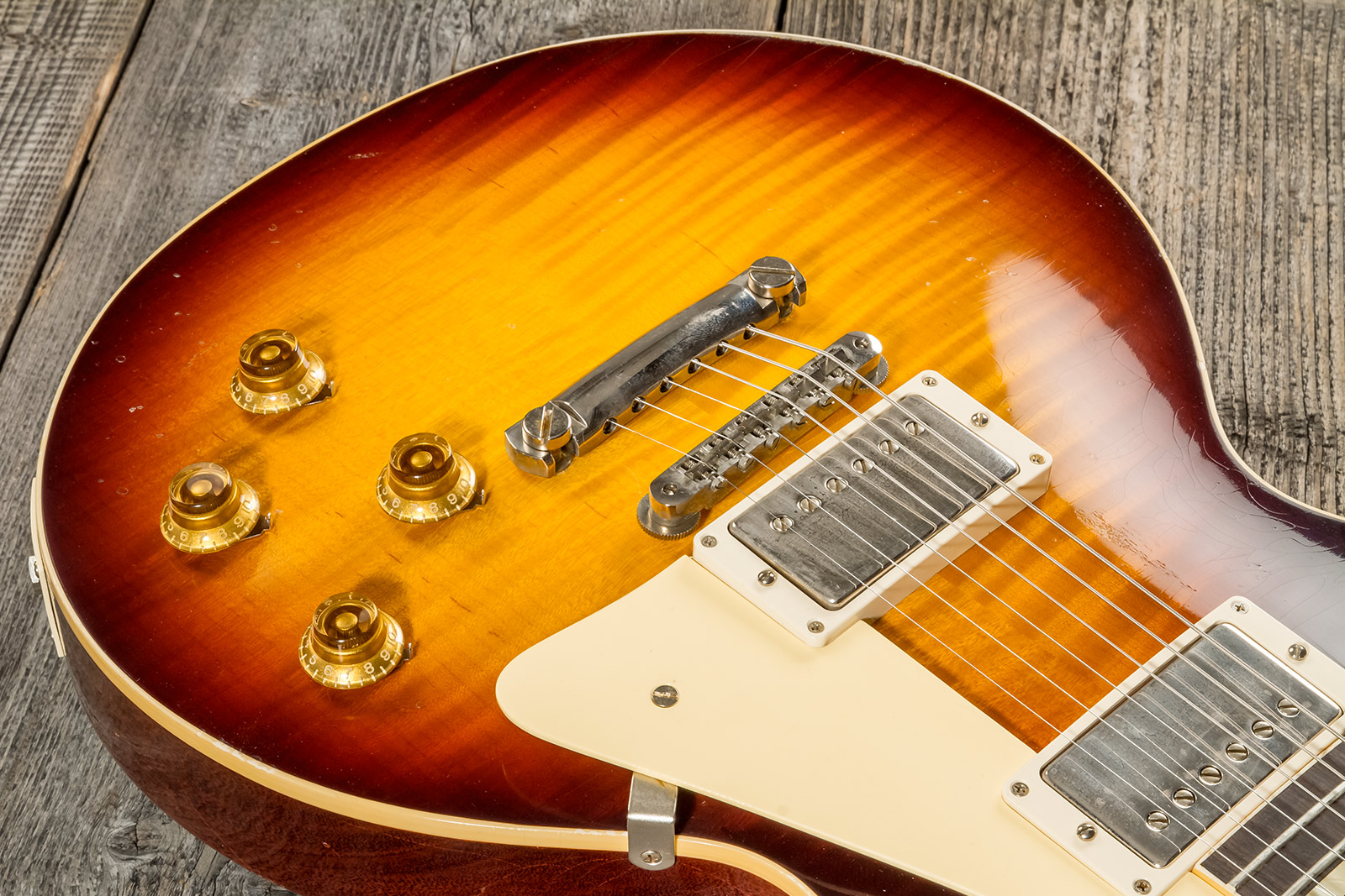 Gibson Custom Shop M2m Les Paul Standard 1959 Reissue 2h Ht Rw #932140 - Murphy Lab Light Aged Bourbon Burst - Single-Cut-E-Gitarre - Variation 4