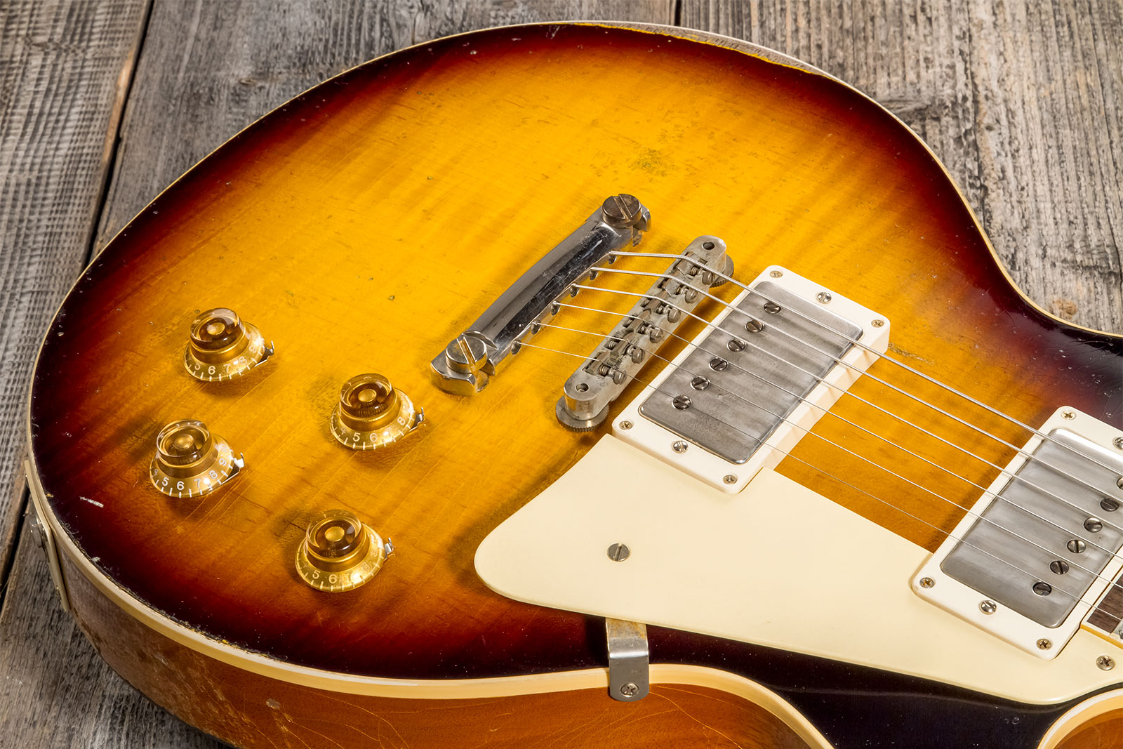Gibson Custom Shop M2m Les Paul Standard 1959 Reissue 2h Ht Rw #932158 - Ultra Heavy Aged Kindred Burst - Single-Cut-E-Gitarre - Variation 3