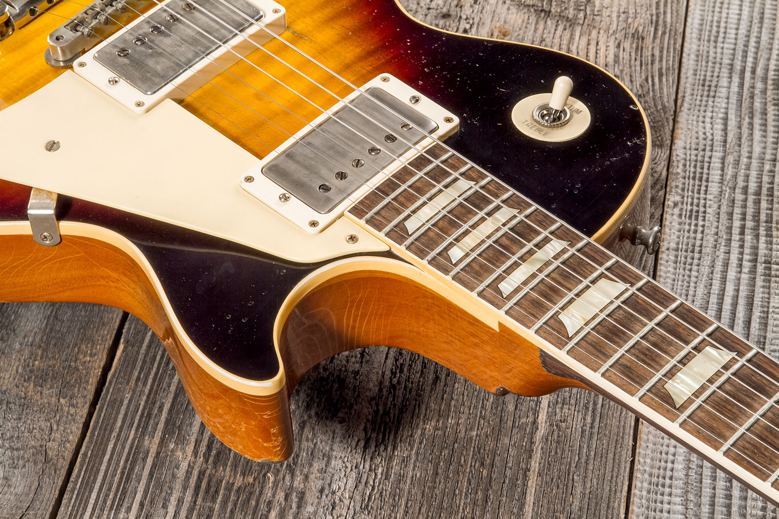 Gibson Custom Shop M2m Les Paul Standard 1959 Reissue 2h Ht Rw #932158 - Ultra Heavy Aged Kindred Burst - Single-Cut-E-Gitarre - Variation 4
