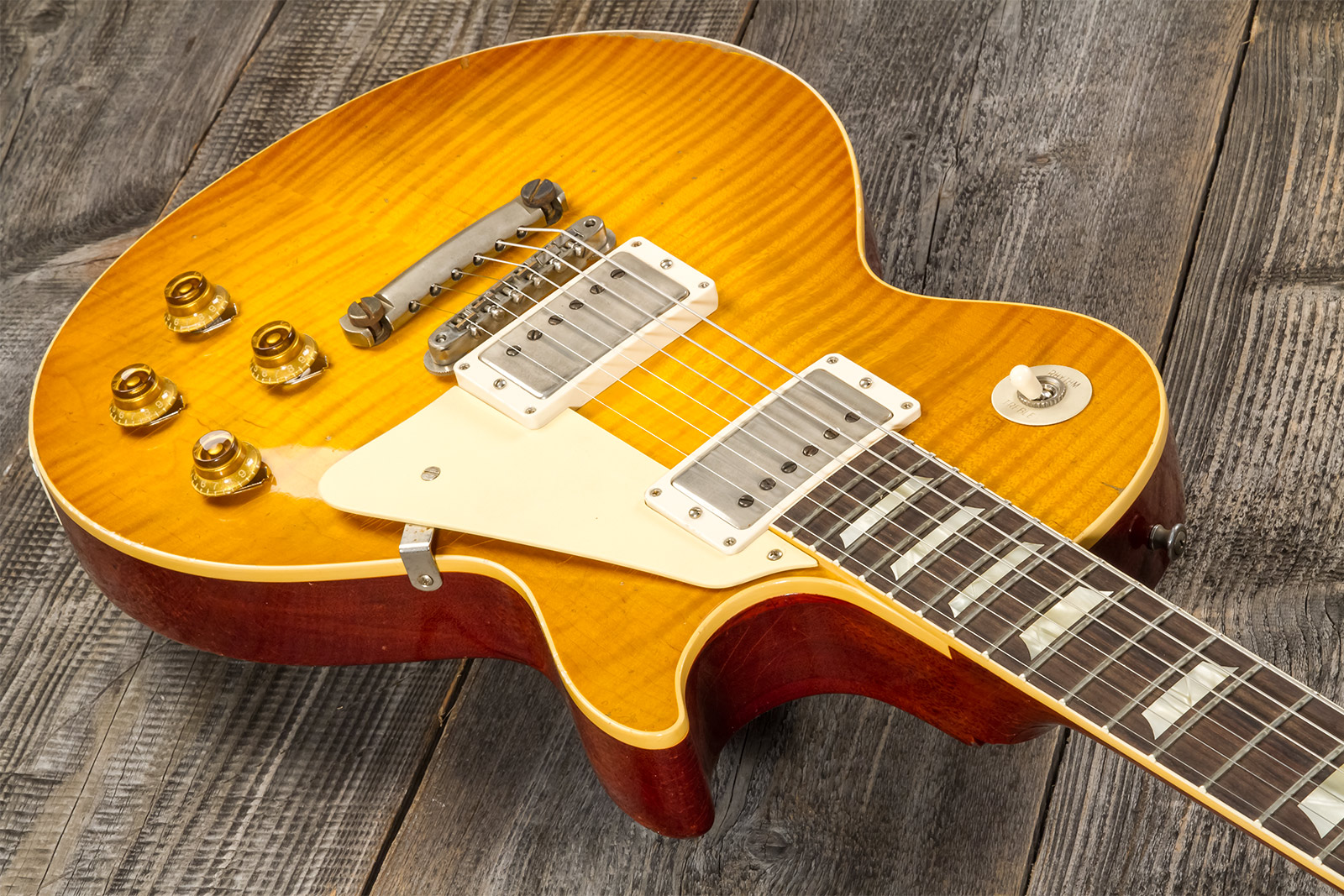 Gibson Custom Shop M2m Les Paul Standard 1959 Reissue 2h Ht Rw #932980 - Murphy Lab Heavy Aged Dirty Lemon Fade - Single-Cut-E-Gitarre - Variation 2