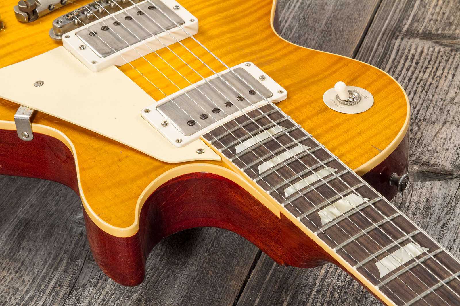 Gibson Custom Shop M2m Les Paul Standard 1959 Reissue 2h Ht Rw #932980 - Murphy Lab Heavy Aged Dirty Lemon Fade - Single-Cut-E-Gitarre - Variation 3