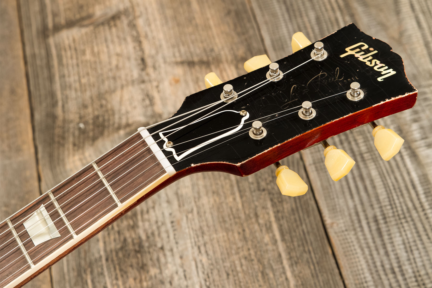 Gibson Custom Shop M2m Les Paul Standard 1959 Reissue 2h Ht Rw #934253 - Murphy Lab Heavy Aged Washed Cherry - Single-Cut-E-Gitarre - Variation 9