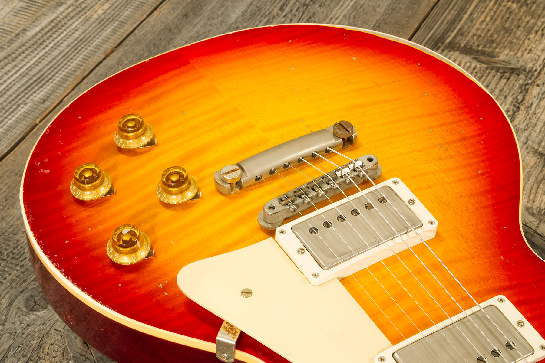 Gibson Custom Shop M2m Les Paul Standard 1959 Reissue 2h Ht Rw #934253 - Murphy Lab Heavy Aged Washed Cherry - Single-Cut-E-Gitarre - Variation 3