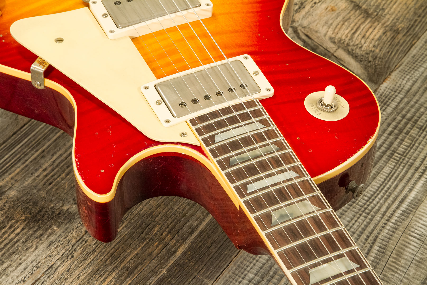 Gibson Custom Shop M2m Les Paul Standard 1959 Reissue 2h Ht Rw #934253 - Murphy Lab Heavy Aged Washed Cherry - Single-Cut-E-Gitarre - Variation 4