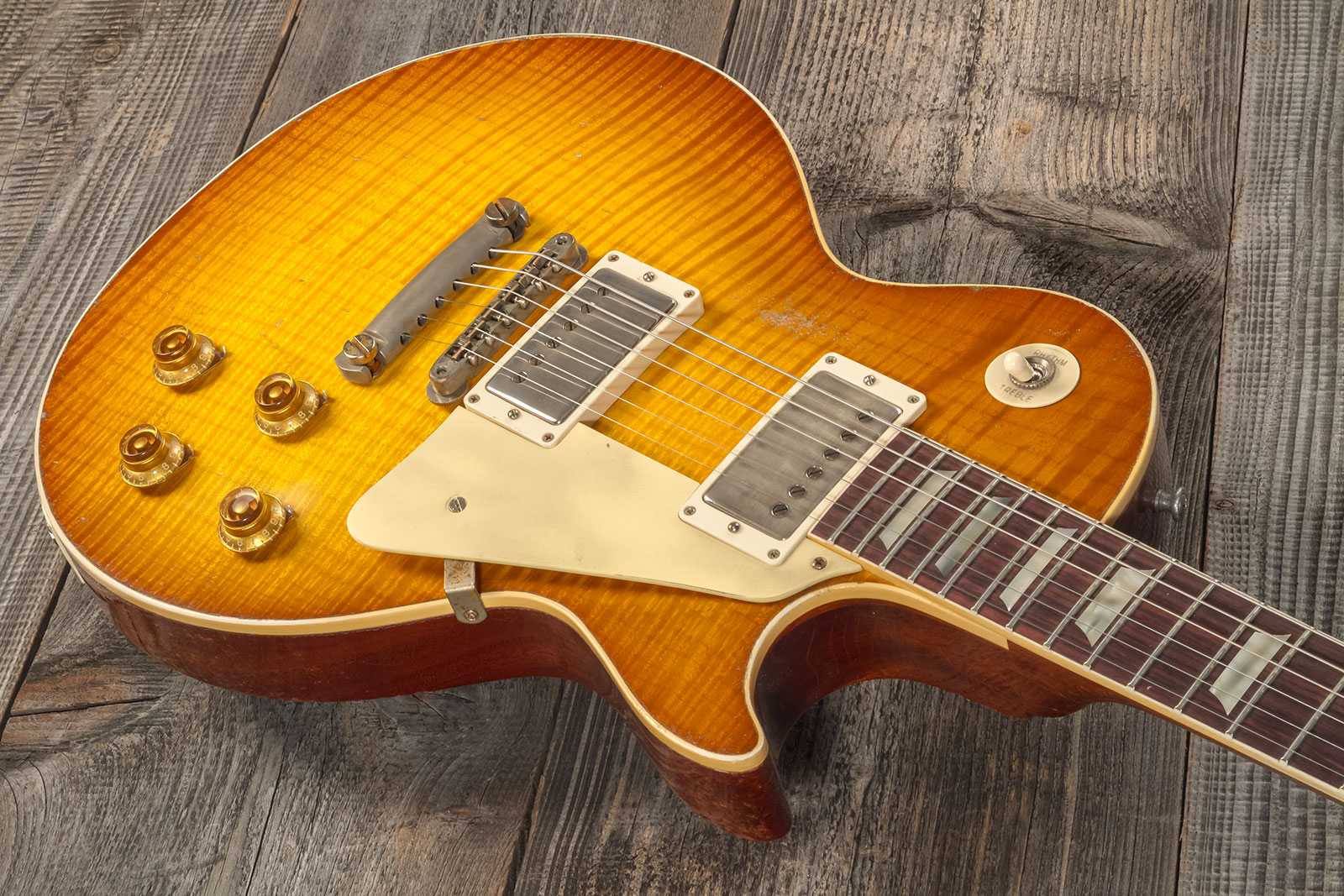 Gibson Custom Shop M2m Les Paul Standard 1959 Reissue 2h Ht Rw #934257 - Murphy Lab Heavy Aged Golden Poppy Burst - Single-Cut-E-Gitarre - Variation 6