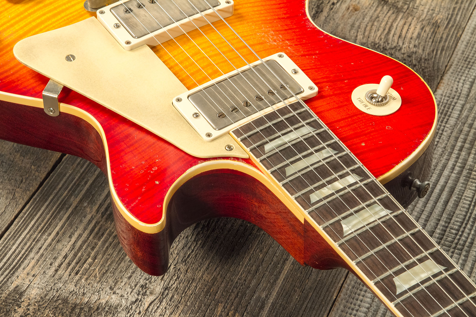 Gibson Custom Shop M2m Les Paul Standard 1959 Reissue 2h Ht Rw #934298 - Murphy Lab Ultra Heavy Aged Washed Cherry Sunburst - Single-Cut-E-Gitarre - V