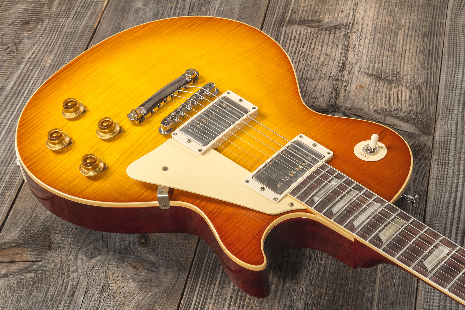 Gibson Custom Shop M2m Les Paul Standard 1959 Reissue 2h Ht Rw #934372 - Murphy Lab Ultra Light Aged Sunrise Teaburst - Single-Cut-E-Gitarre - Variati