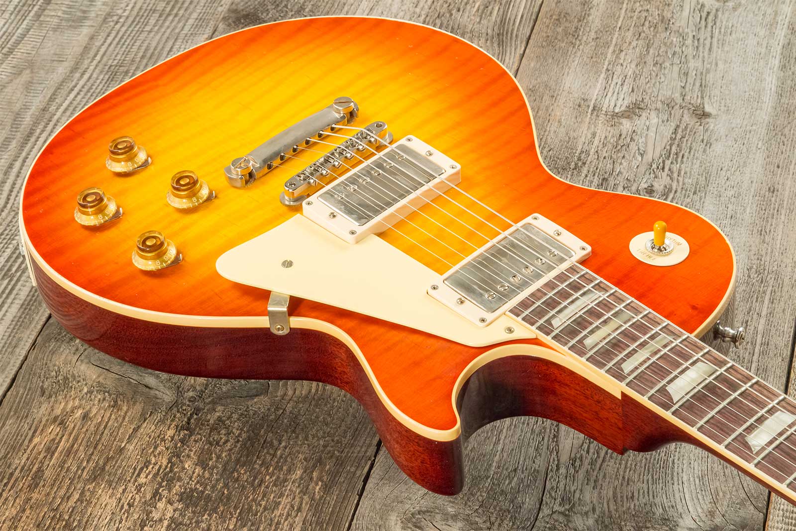 Gibson Custom Shop M2m Les Paul Standard 1959 Reissue 2h Ht Rw #941225 - Murphy Lab Light Aged Sunrise Tea Burst - Single-Cut-E-Gitarre - Variation 2