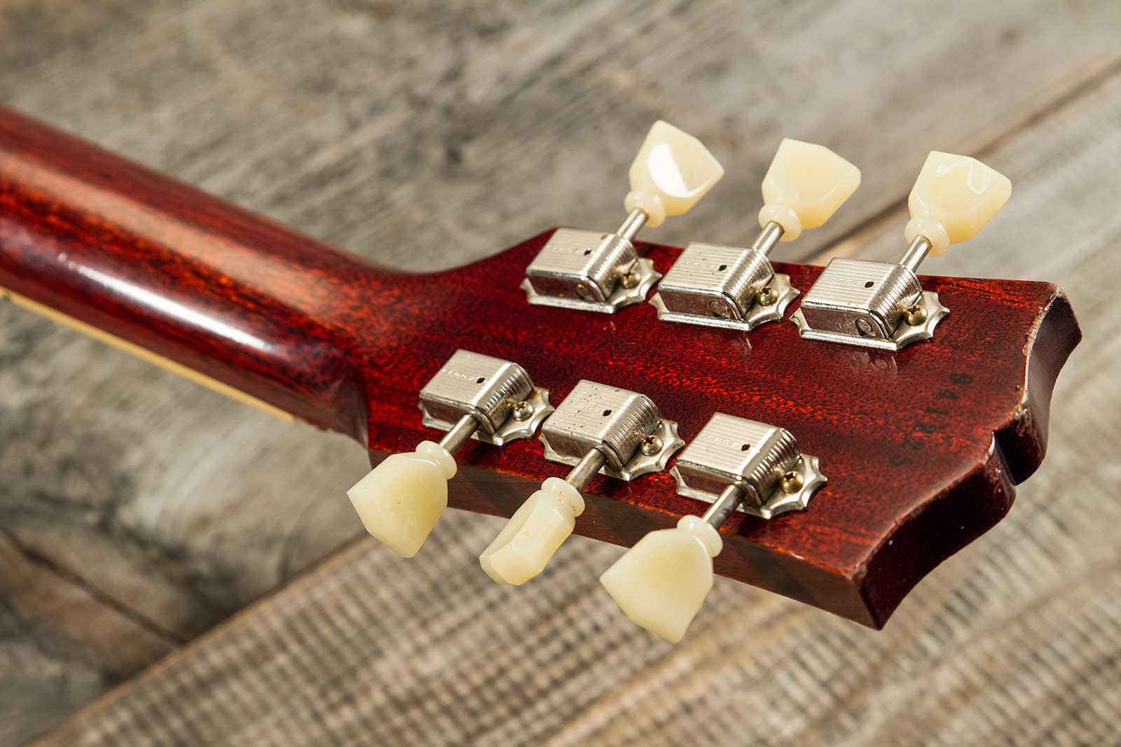 Gibson Custom Shop M2m Les Paul Standard 1959 Reissue 2h Ht Rw #941225 - Murphy Lab Light Aged Sunrise Tea Burst - Single-Cut-E-Gitarre - Variation 7