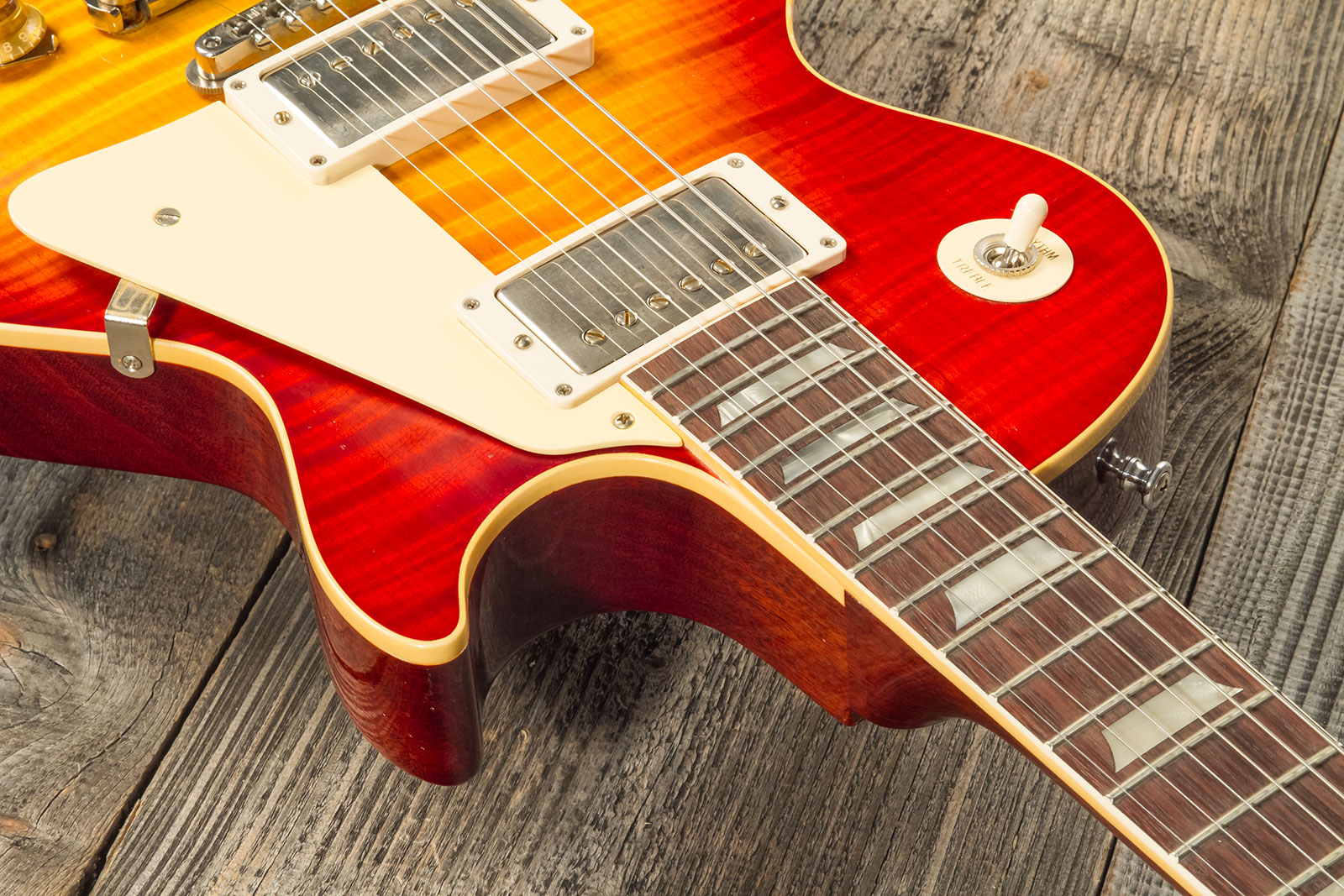 Gibson Custom Shop M2m Les Paul Standard 1959 Reissue 2h Ht Rw #94389 - Murphy Lab Light Aged Washed Cherry Sunburst - Single-Cut-E-Gitarre - Variatio