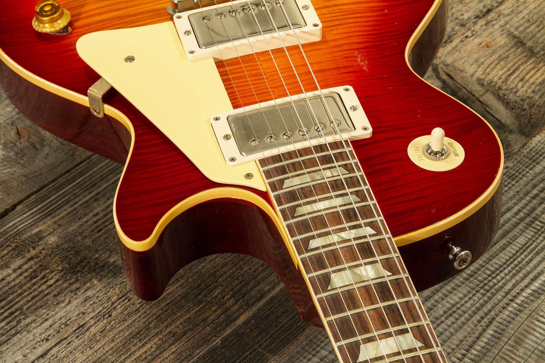Gibson Custom Shop M2m Les Paul Standard 1959 Reissue 2h Ht Rw #94394 - Murphy Lab Light Aged Factory Burst - Single-Cut-E-Gitarre - Variation 4