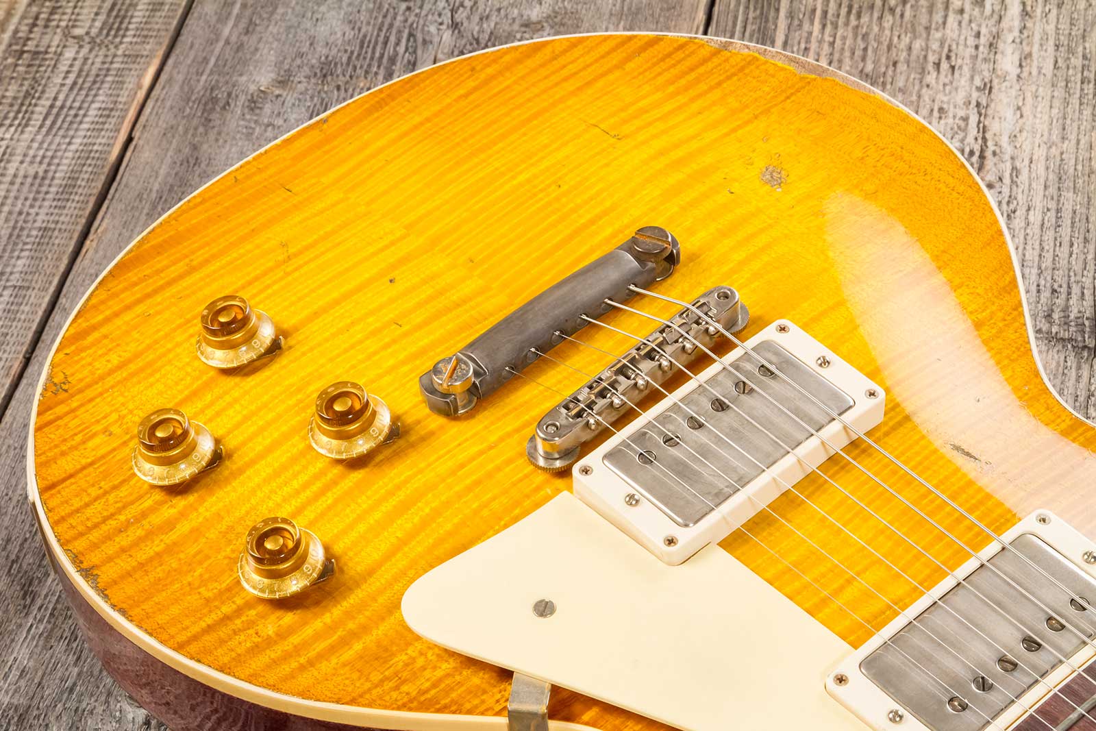 Gibson Custom Shop M2m Les Paul Standard 1959 Reissue 2h Ht Rw #94548 - Murphy Lab Ultra Heavy Aged Lemon Burst - Single-Cut-E-Gitarre - Variation 3