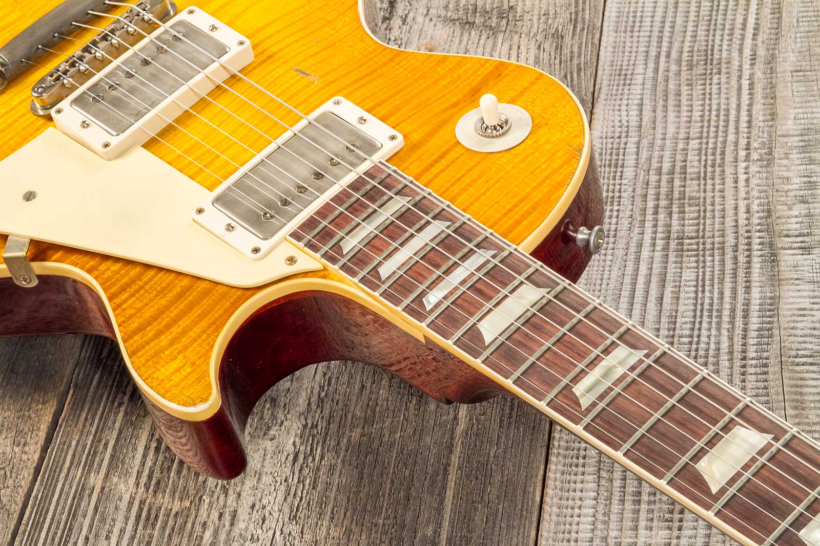 Gibson Custom Shop M2m Les Paul Standard 1959 Reissue 2h Ht Rw #94548 - Murphy Lab Ultra Heavy Aged Lemon Burst - Single-Cut-E-Gitarre - Variation 4