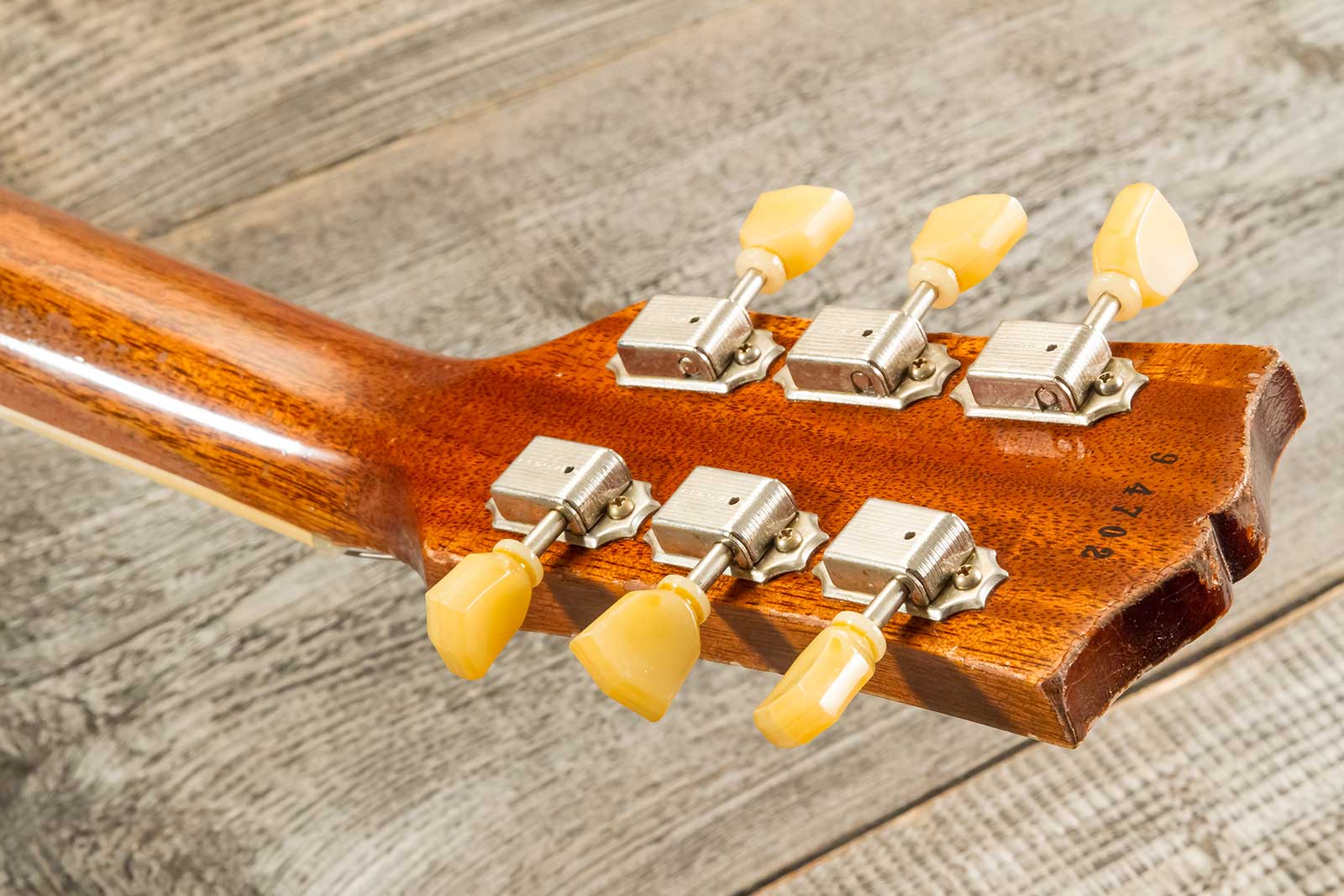 Gibson Custom Shop M2m Les Paul Standard 1959 Reissue 2h Ht Rw #94702 - Murphy Lab Ultra Heavy Aged Golden Poppy Burst - Single-Cut-E-Gitarre - Variat