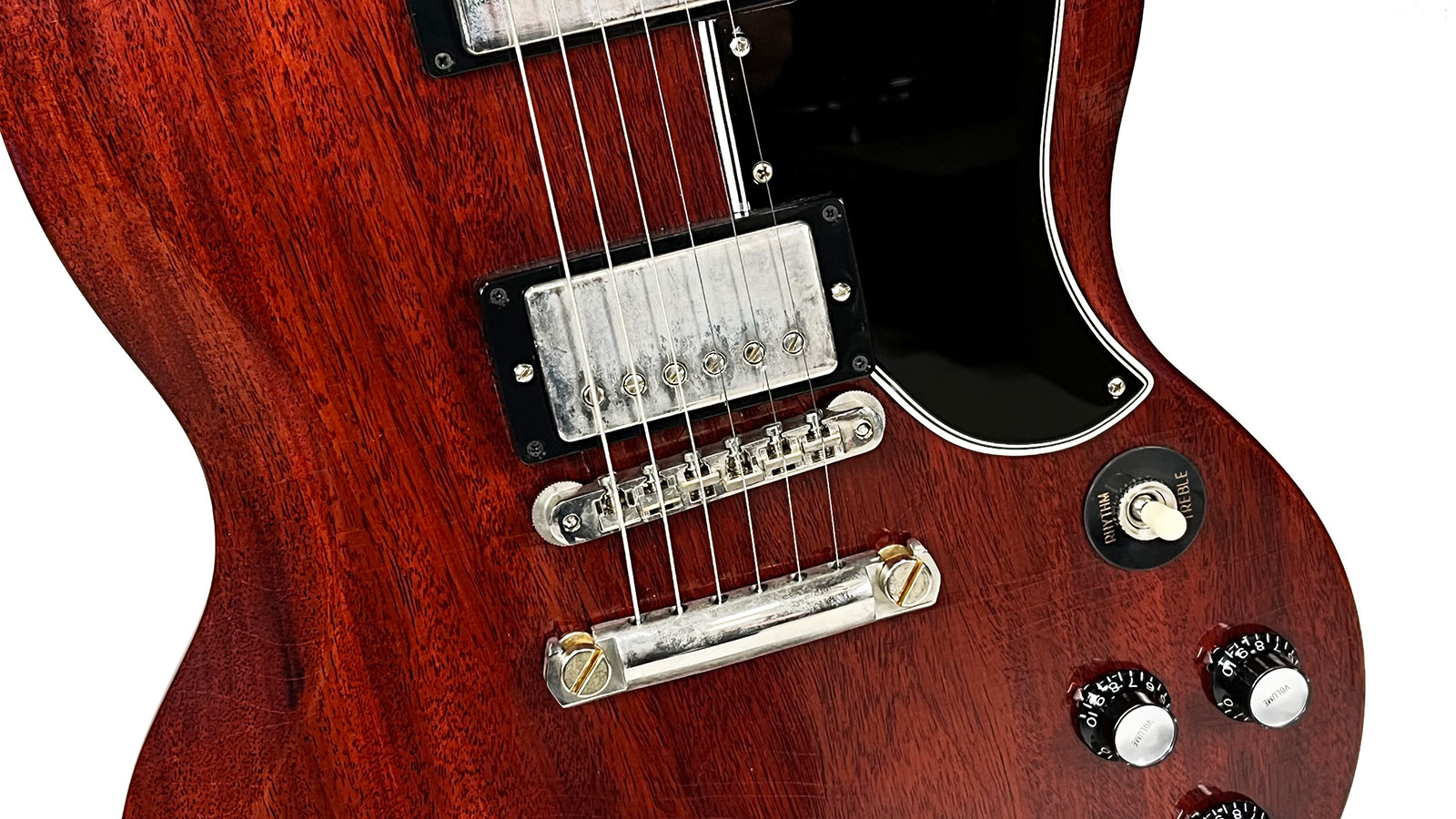 Gibson Custom Shop M2m Sg Standard 1961 Reissue 2h Ht Rw #301861 - Murphy Lab Ultra Light Aged Vintage Cherry - Double Cut E-Gitarre - Variation 2