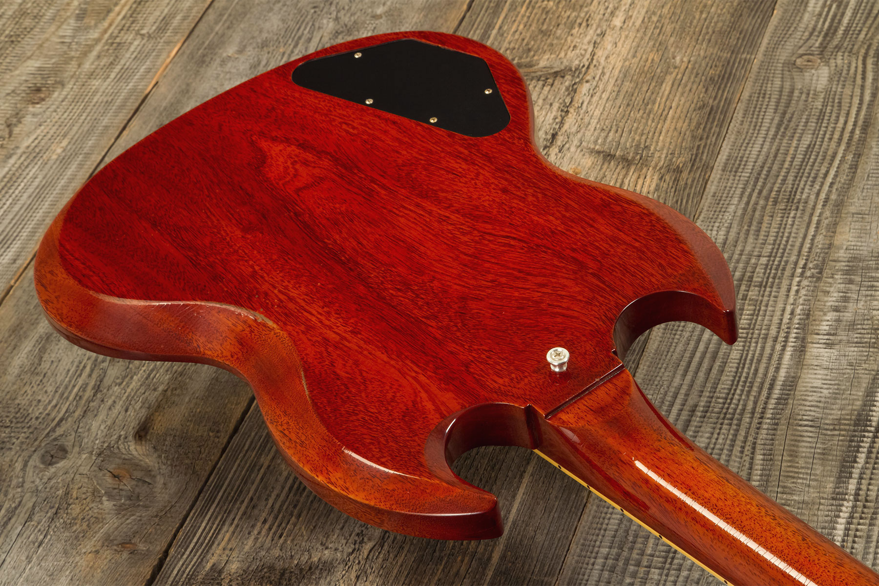 Gibson Custom Shop M2m Sg Standard 1964 Reissue 2h Ht Rw #301584 - Murphy Lab Light Aged Vintage Cherry - Double Cut E-Gitarre - Variation 7