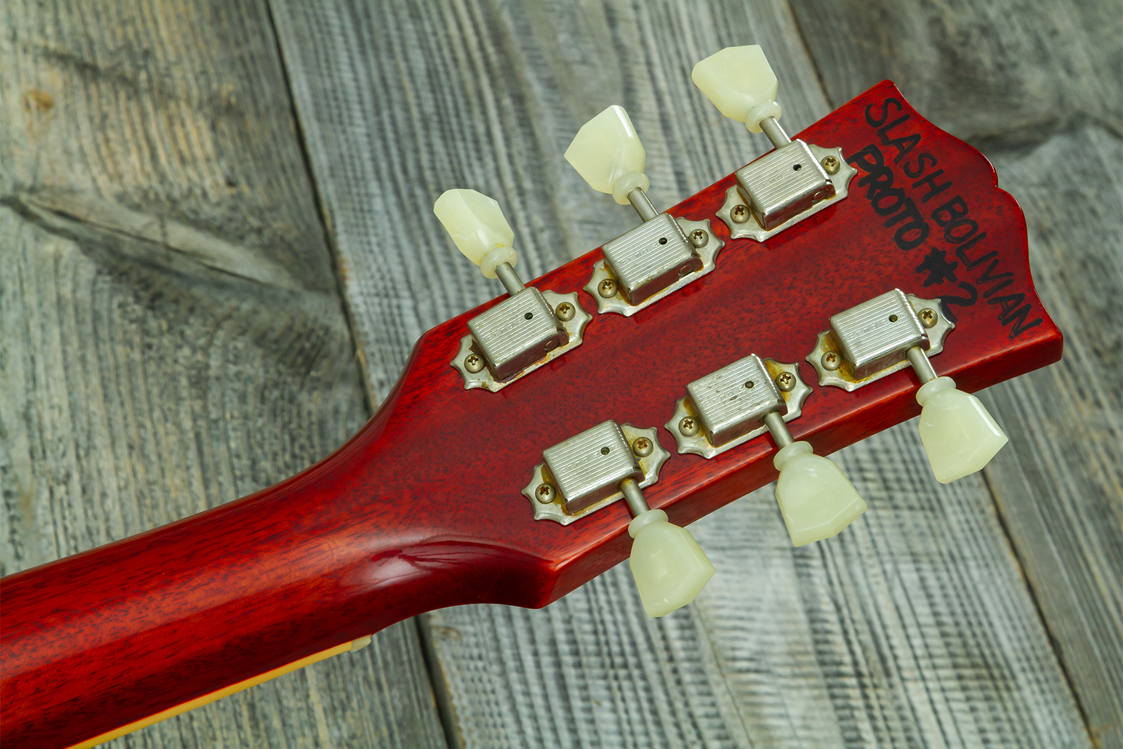 Gibson Custom Shop M2m Slash Les Paul 1958 Standard Proto #2 - Vos Vermillion Burst - Single-Cut-E-Gitarre - Variation 21