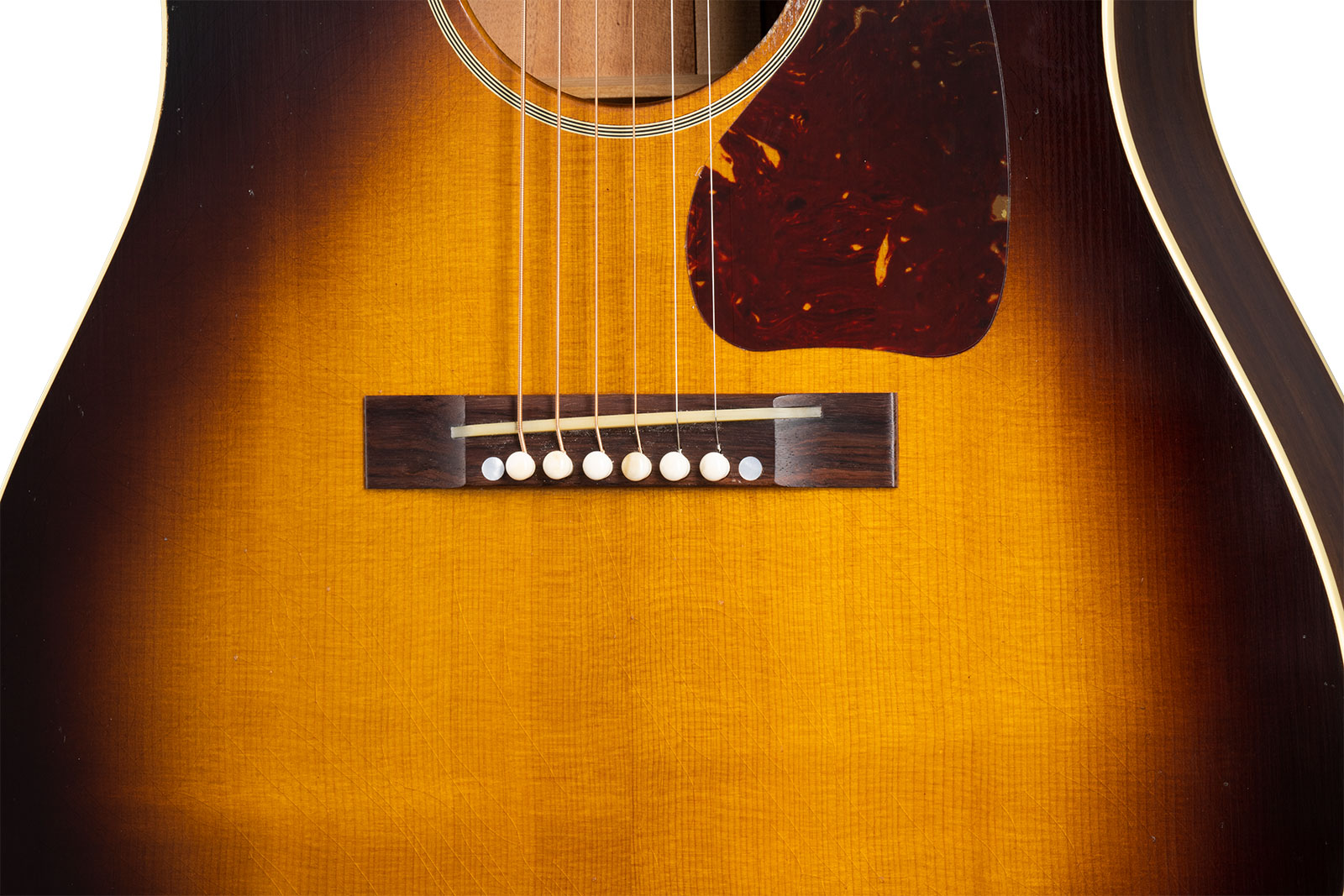 Gibson Custom Shop Murphy Lab J-45 Banner 1942 Dreadnought Epicea Acajou Rw - Light Aged Vintage Sunburst - Westerngitarre & electro - Variation 4