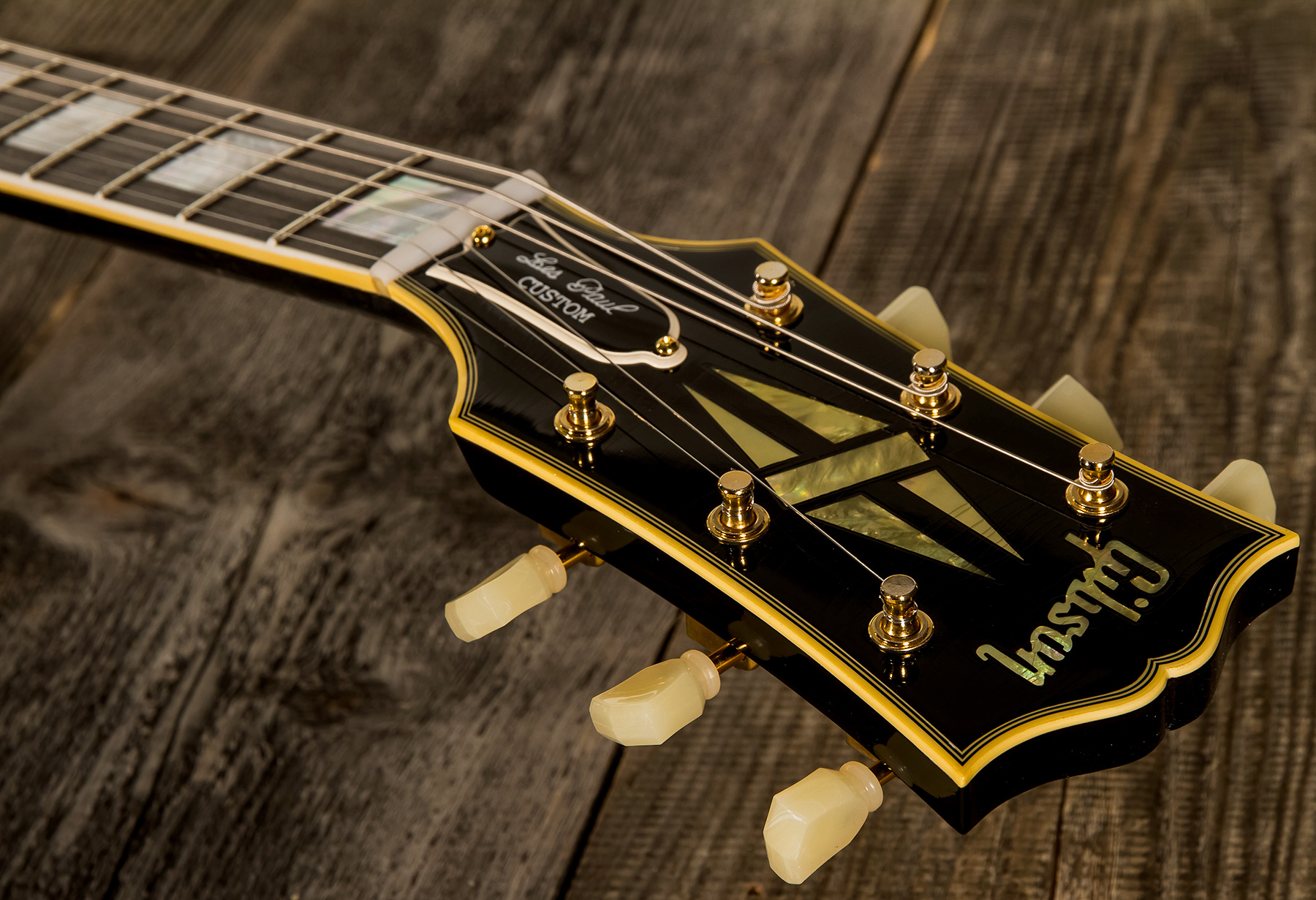 Gibson Custom Shop Murphy Lab Les Paul Custom 1957 2-pickups Reissue 2h Ht Eb - Ultra Light Aged Ebony - Single-Cut-E-Gitarre - Variation 5