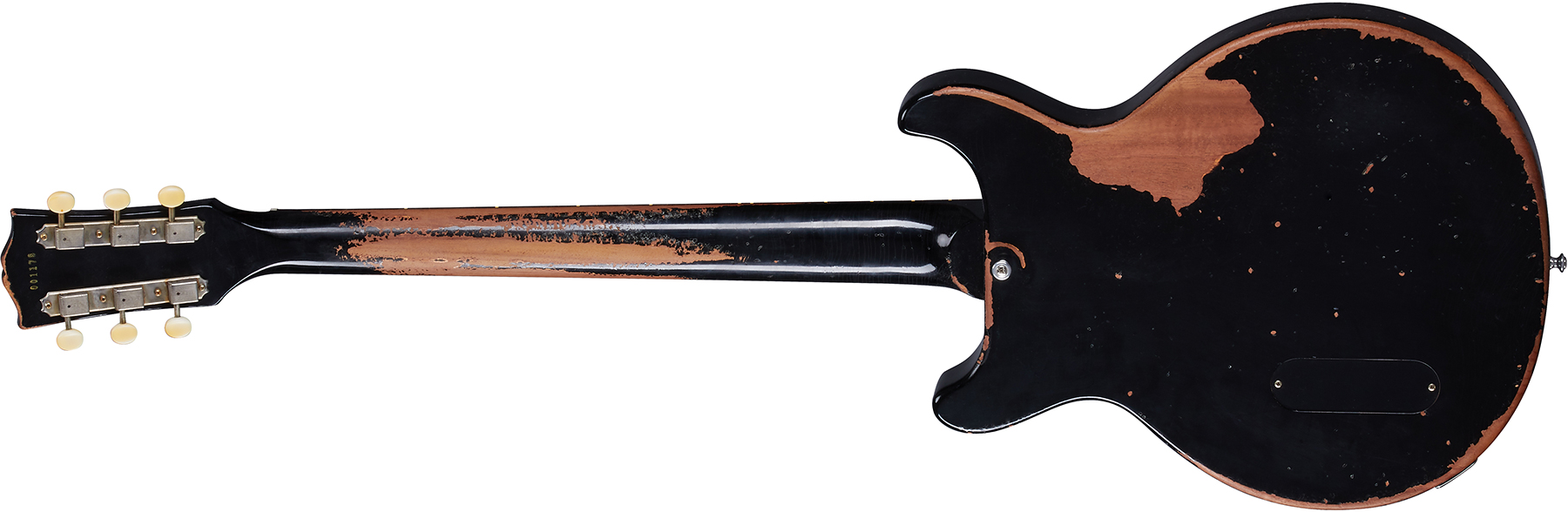 Gibson Custom Shop Murphy Lab Les Paul Junior Double Cut 1960 Reissue P90 Ht Rw - Ultra Heavy Aged Ebony - Double Cut E-Gitarre - Variation 1