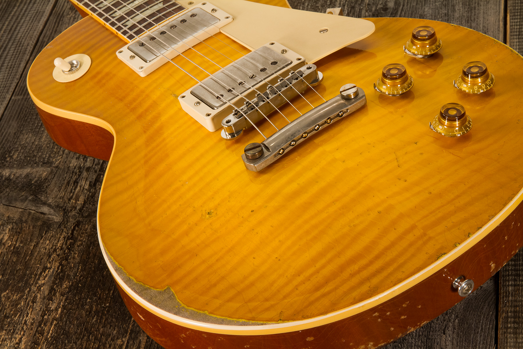 Gibson Custom Shop Murphy Lab Les Paul Standard 1959 Reissue 2h Ht Rw #92817 - Ultra Heavy Aged Lemon Burst - Single-Cut-E-Gitarre - Variation 3