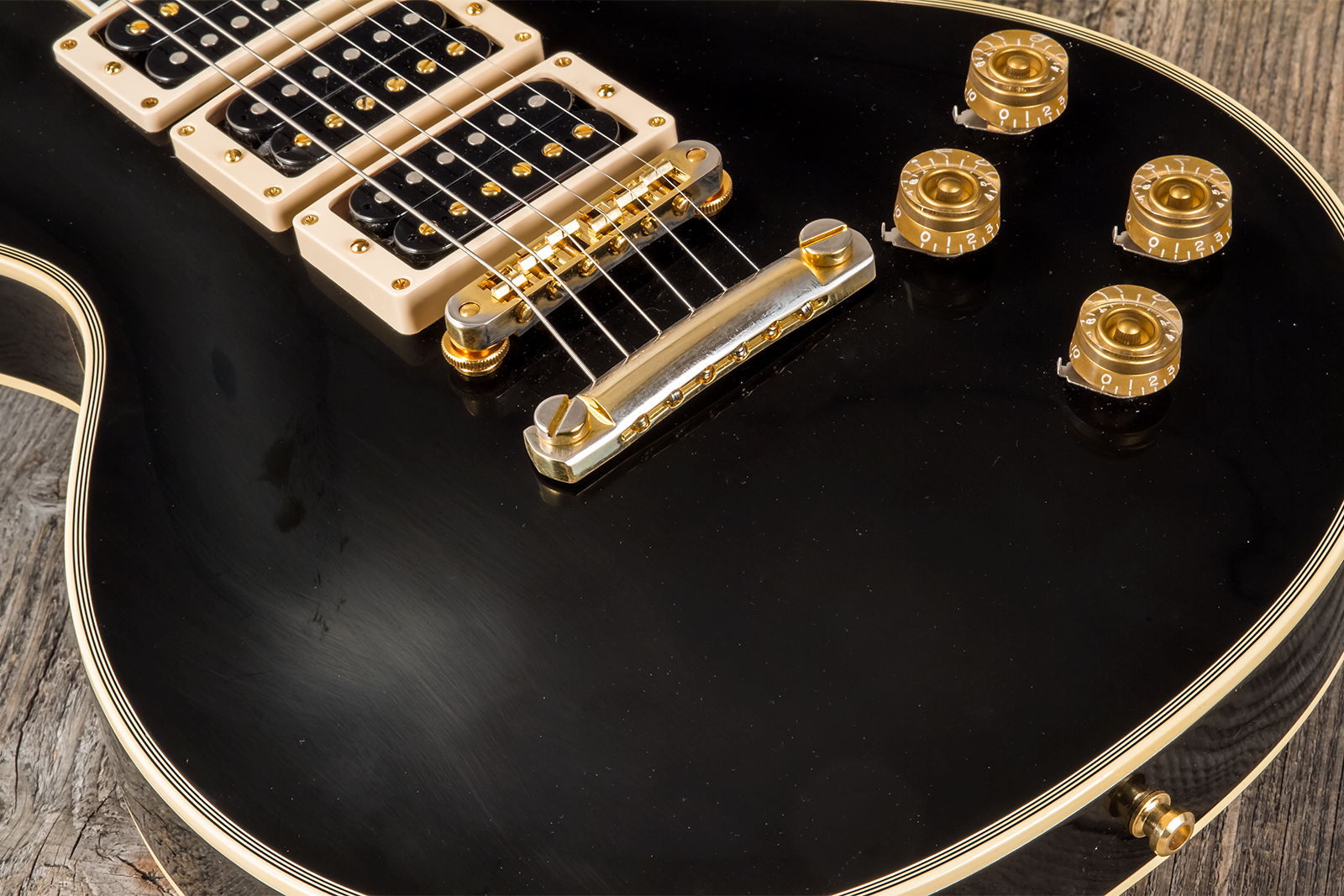 Gibson Custom Shop Peter Frampton Les Paul Custom Phenix Signature 3h Ht Eb - Vos Ebony - Single-Cut-E-Gitarre - Variation 6