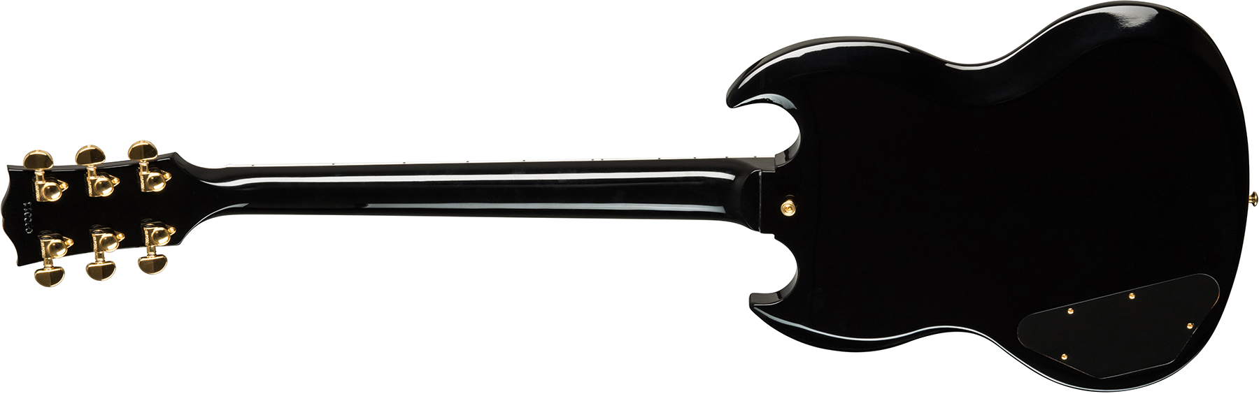 Gibson Custom Shop Sg Custom 2-pickup 2019 2h Ht Eb - Ebony - Double Cut E-Gitarre - Variation 1