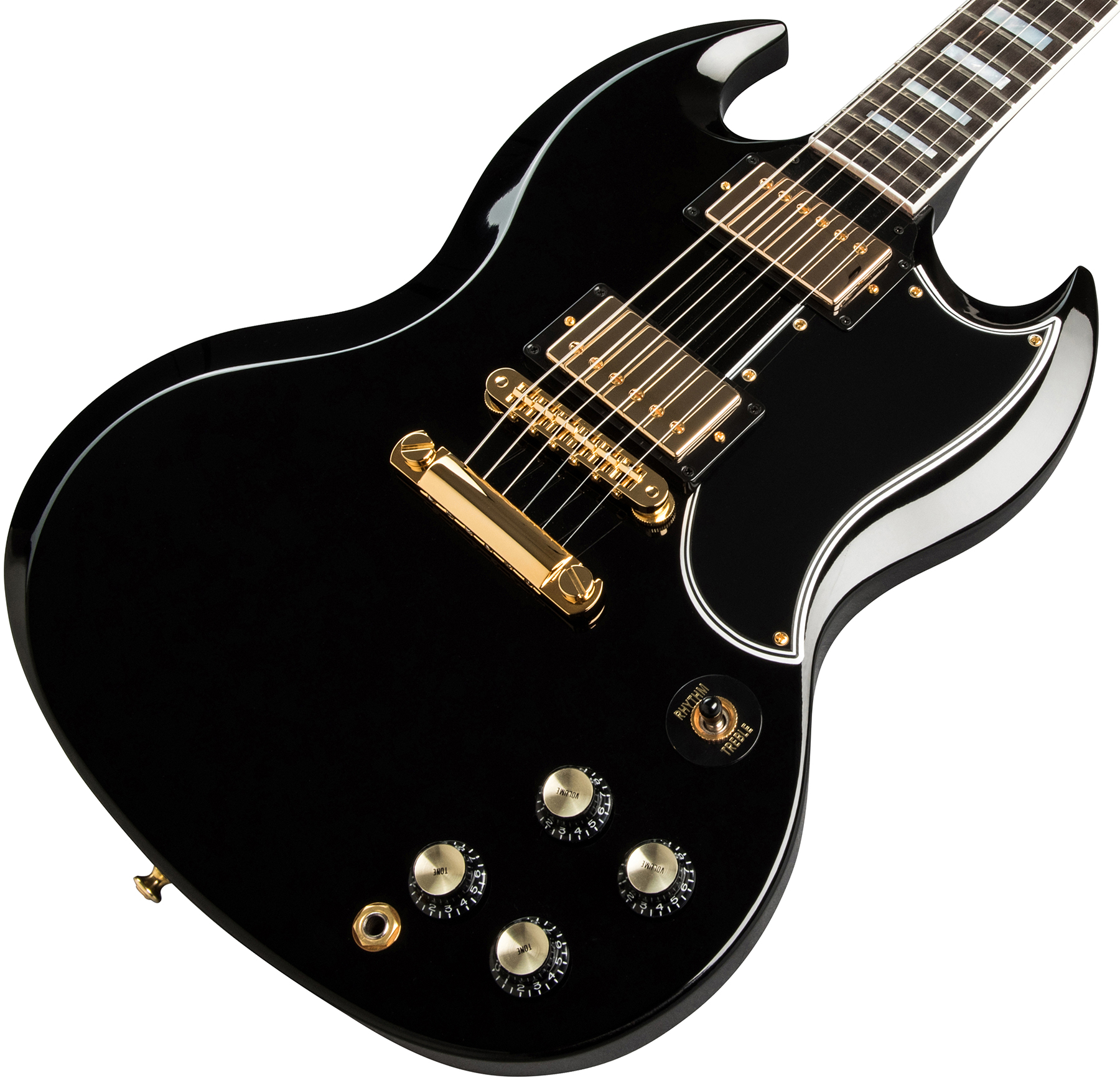 Gibson Custom Shop Sg Custom 2-pickup 2019 2h Ht Eb - Ebony - Double Cut E-Gitarre - Variation 3