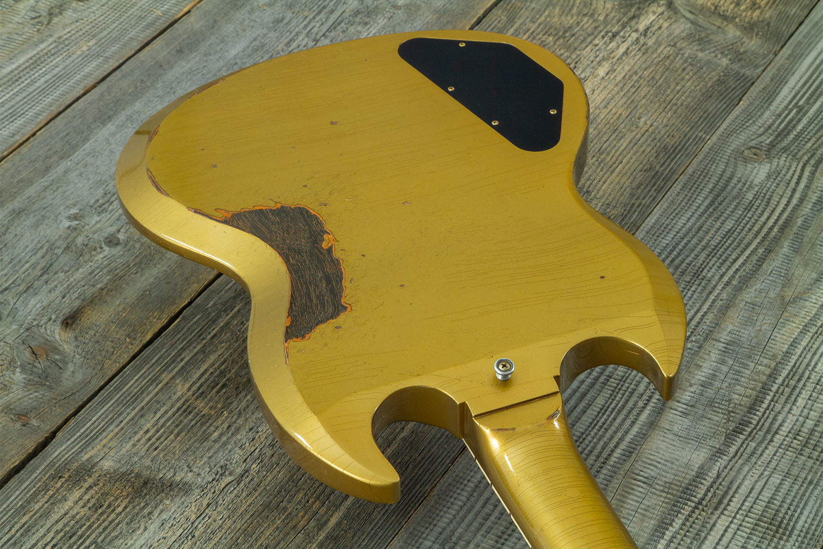 Gibson Custom Shop Sg Standard 1961 Reissue 2h Ht Rw #500881 - Murphy Lab Ultra Heavy Aged Double Gold - Double Cut E-Gitarre - Variation 10