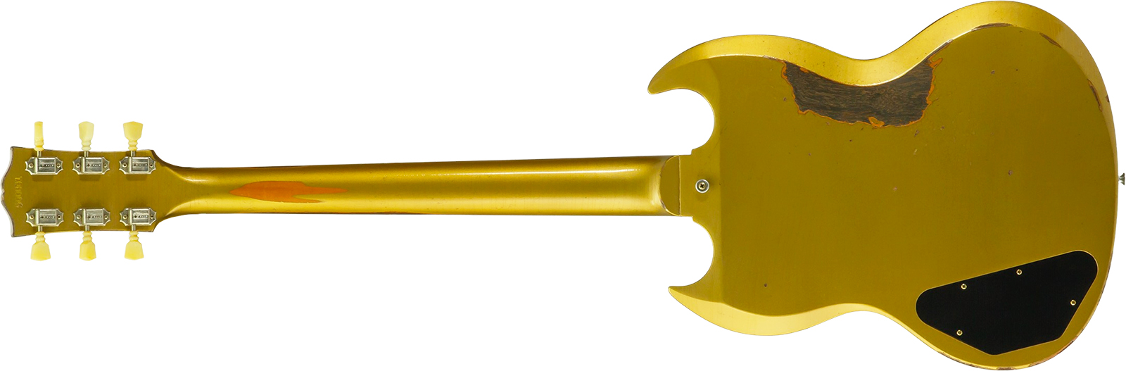 Gibson Custom Shop Sg Standard 1961 Reissue 2h Ht Rw #500881 - Murphy Lab Ultra Heavy Aged Double Gold - Double Cut E-Gitarre - Variation 1