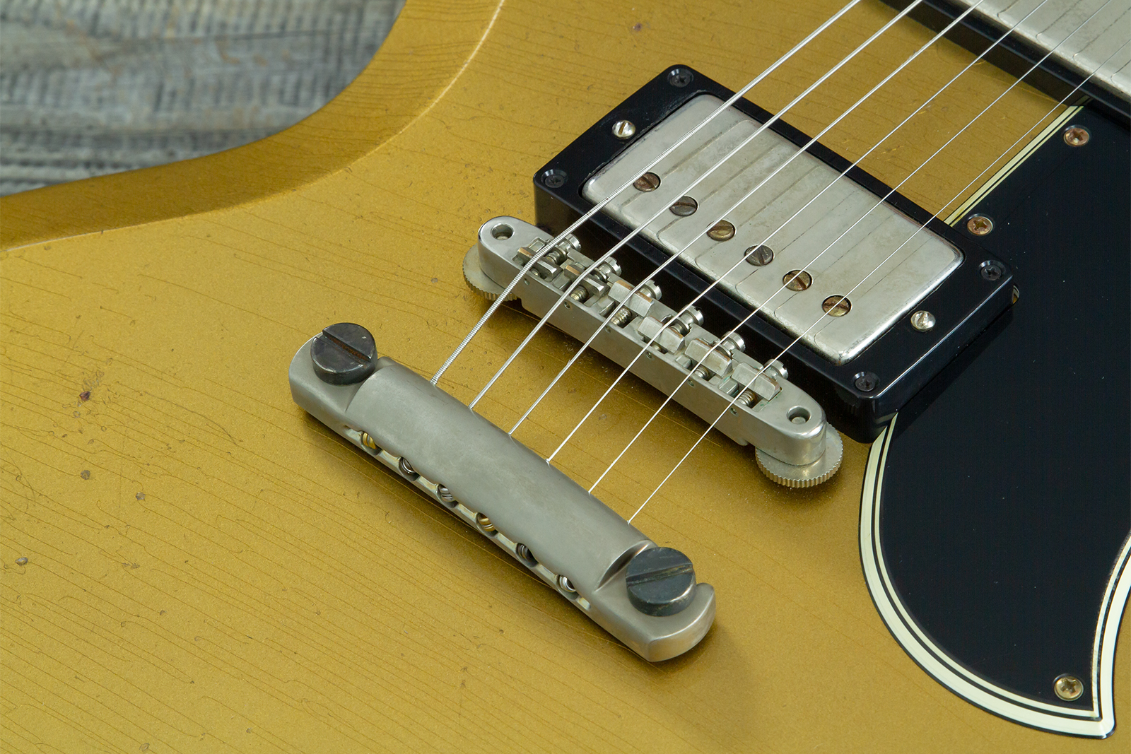 Gibson Custom Shop Sg Standard 1961 Reissue 2h Ht Rw #500881 - Murphy Lab Ultra Heavy Aged Double Gold - Double Cut E-Gitarre - Variation 6