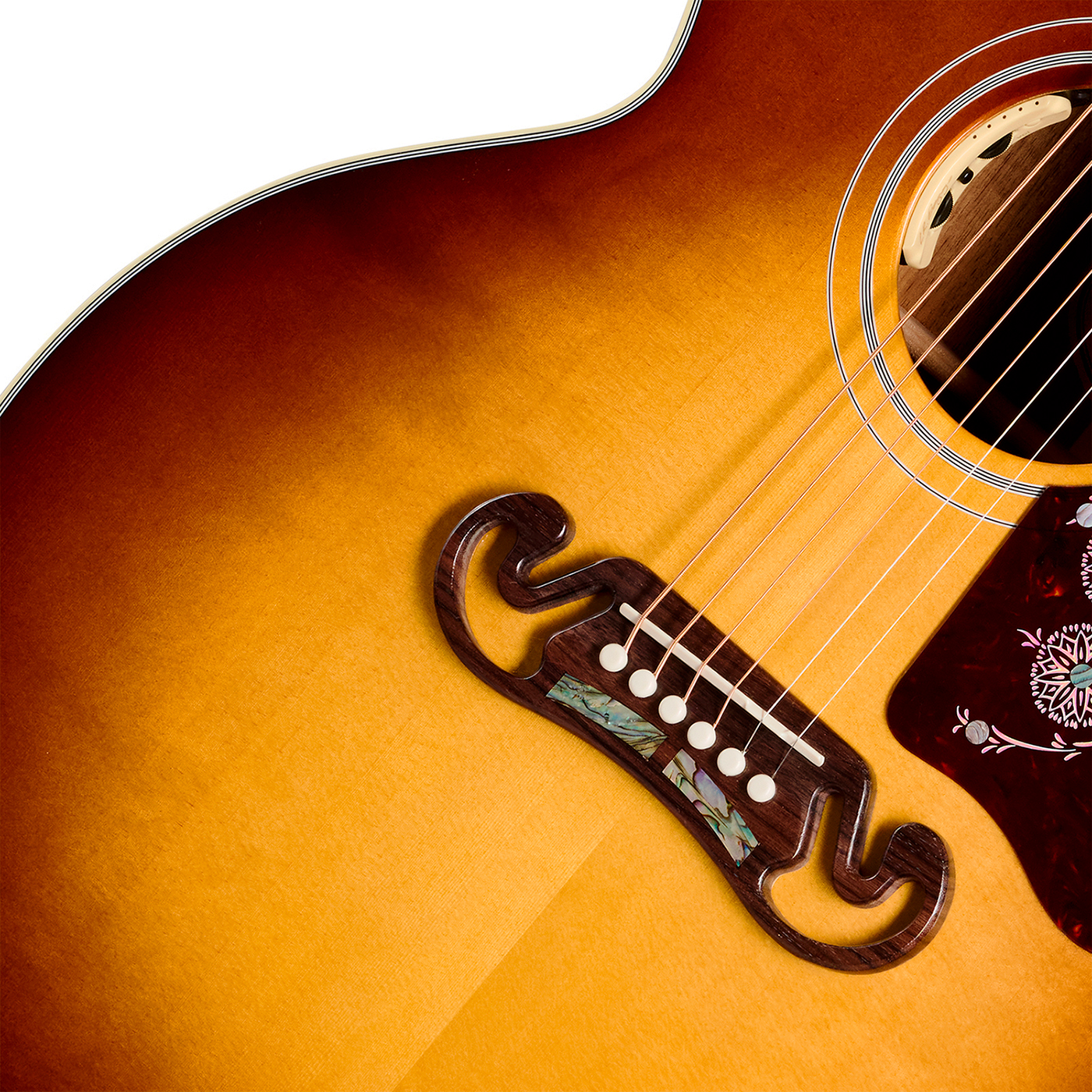Gibson Custom Shop Sj200 Elegant Koa Artisan Jumbo Epicea Koa Rw - Honey Burst - Folk-Gitarre - Variation 3