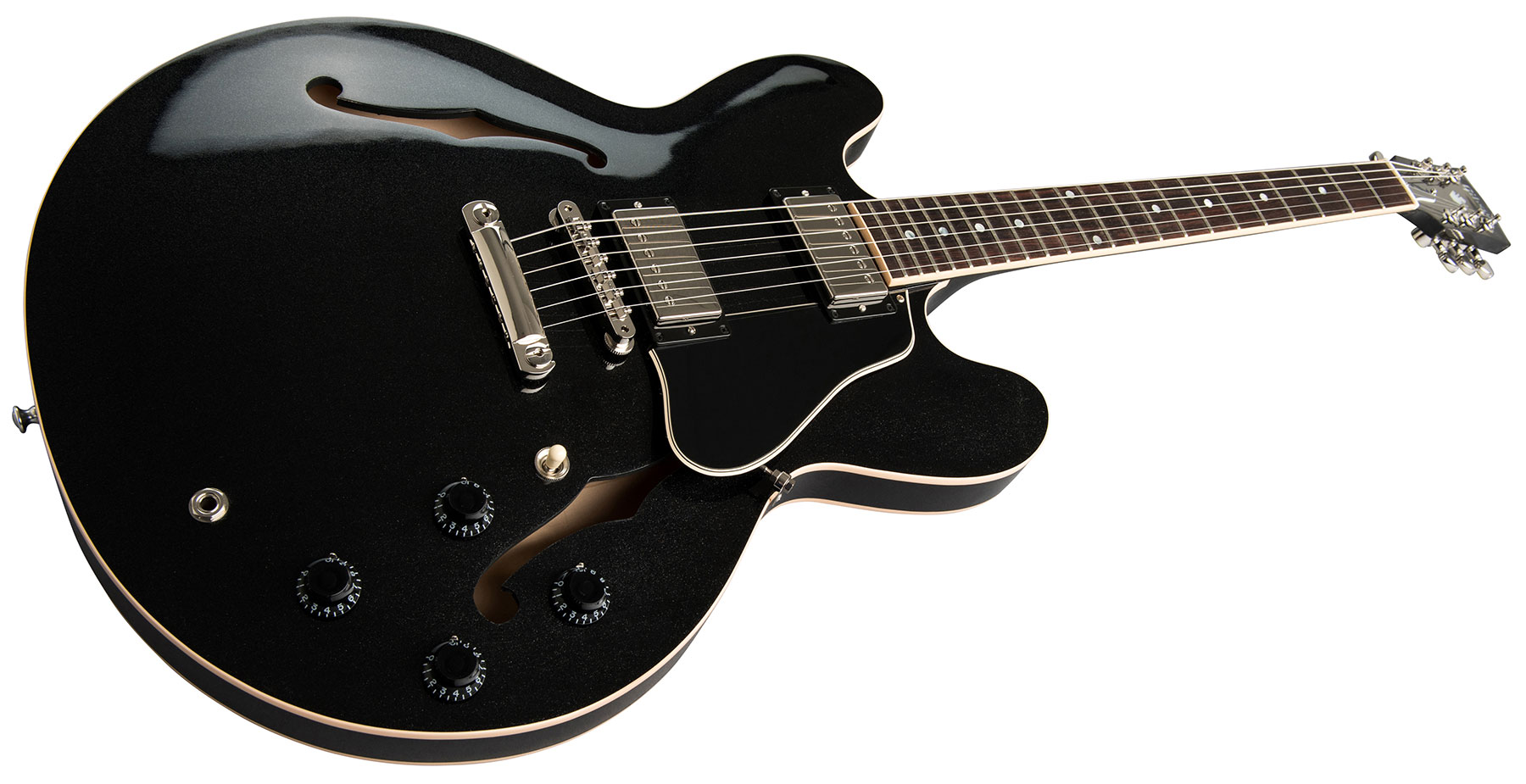 Gibson Es-335 Dot 2019 Hh Ht Rw - Graphite Metallic - Semi-Hollow E-Gitarre - Variation 1