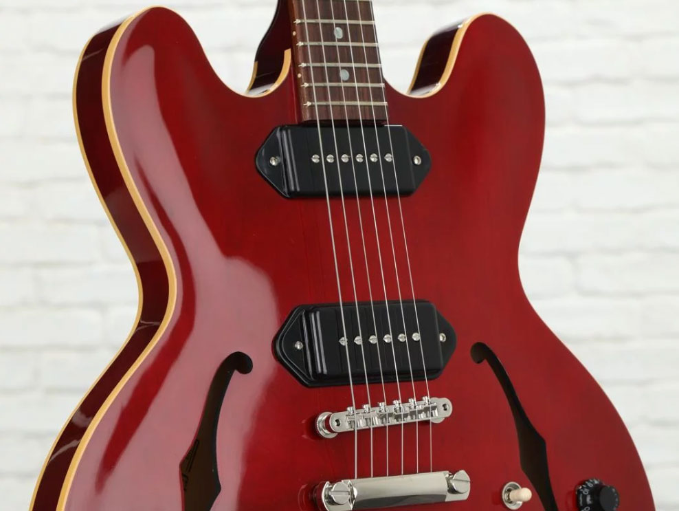 Gibson Es-335 Dot P-90 2019 Ht Rw - Wine Red - Semi-Hollow E-Gitarre - Variation 2
