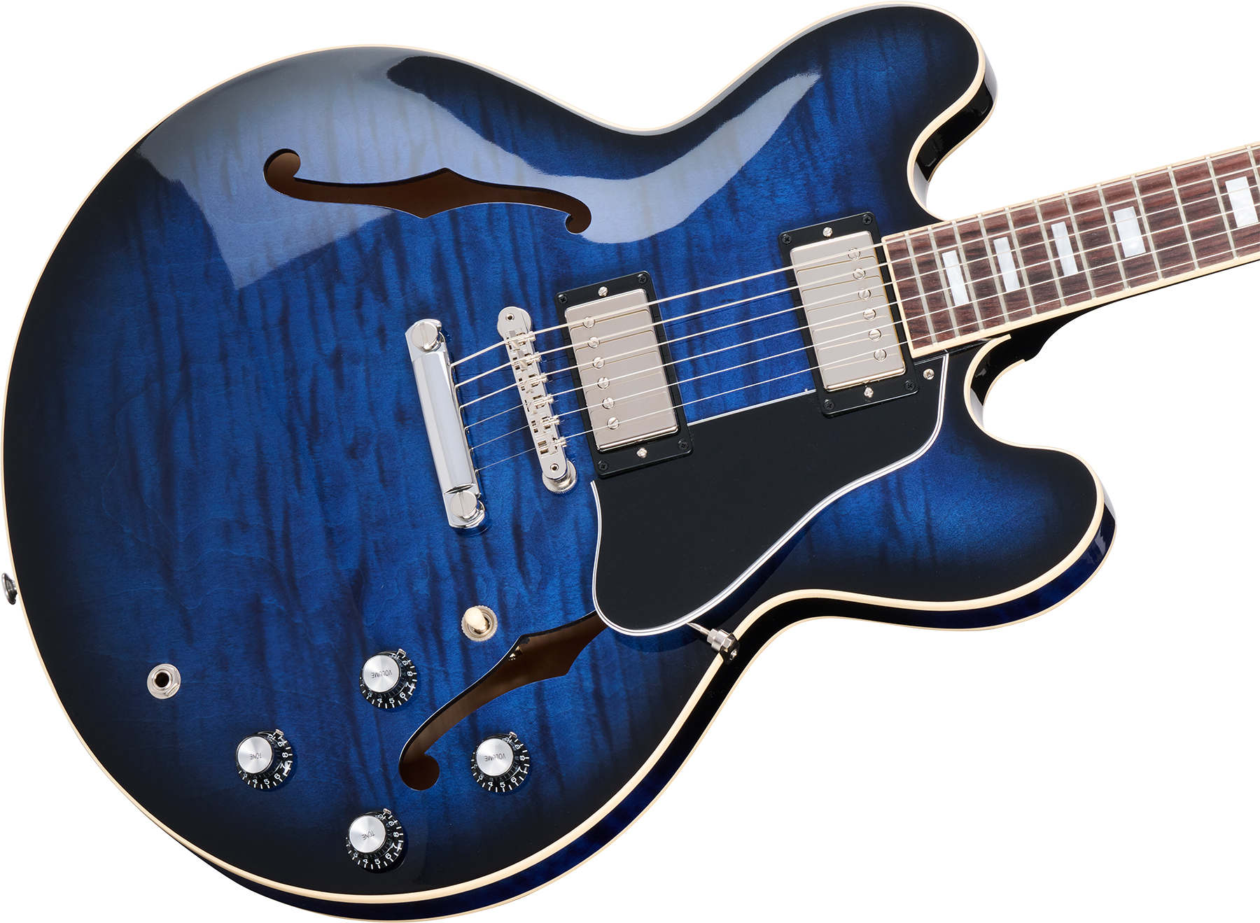 Gibson Es-335 Figured Original Custom Color 2h Ht Rw - Deep Ocean Burst - Semi-Hollow E-Gitarre - Variation 3