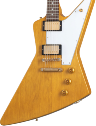Retro-rock-e-gitarre Gibson Custom Shop 1958 Korina Explorer Reissue (White Pickguard) - Vos natural