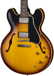Semi-hollow e-gitarre Gibson Custom Shop 1958 ES-335 Reissue Ltd - Murphy lab heavy aged faded tobacco burst