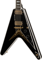 E-gitarre aus metall Gibson Custom Shop Flying V Custom - Ebony