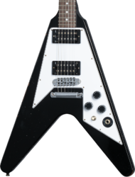 E-gitarre aus metall Gibson Custom Shop Kirk Hammett 1979 Flying V - Murphy lab aged ebony