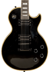 Signature-e-gitarre Gibson Custom Shop Kirk Hammett 1989 Les Paul Custom - Murphy lab aged ebony