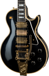 Single-cut-e-gitarre Gibson Custom Shop 1957 Les Paul Custom 3-Pickup w/ Bigsby - Vos ebony
